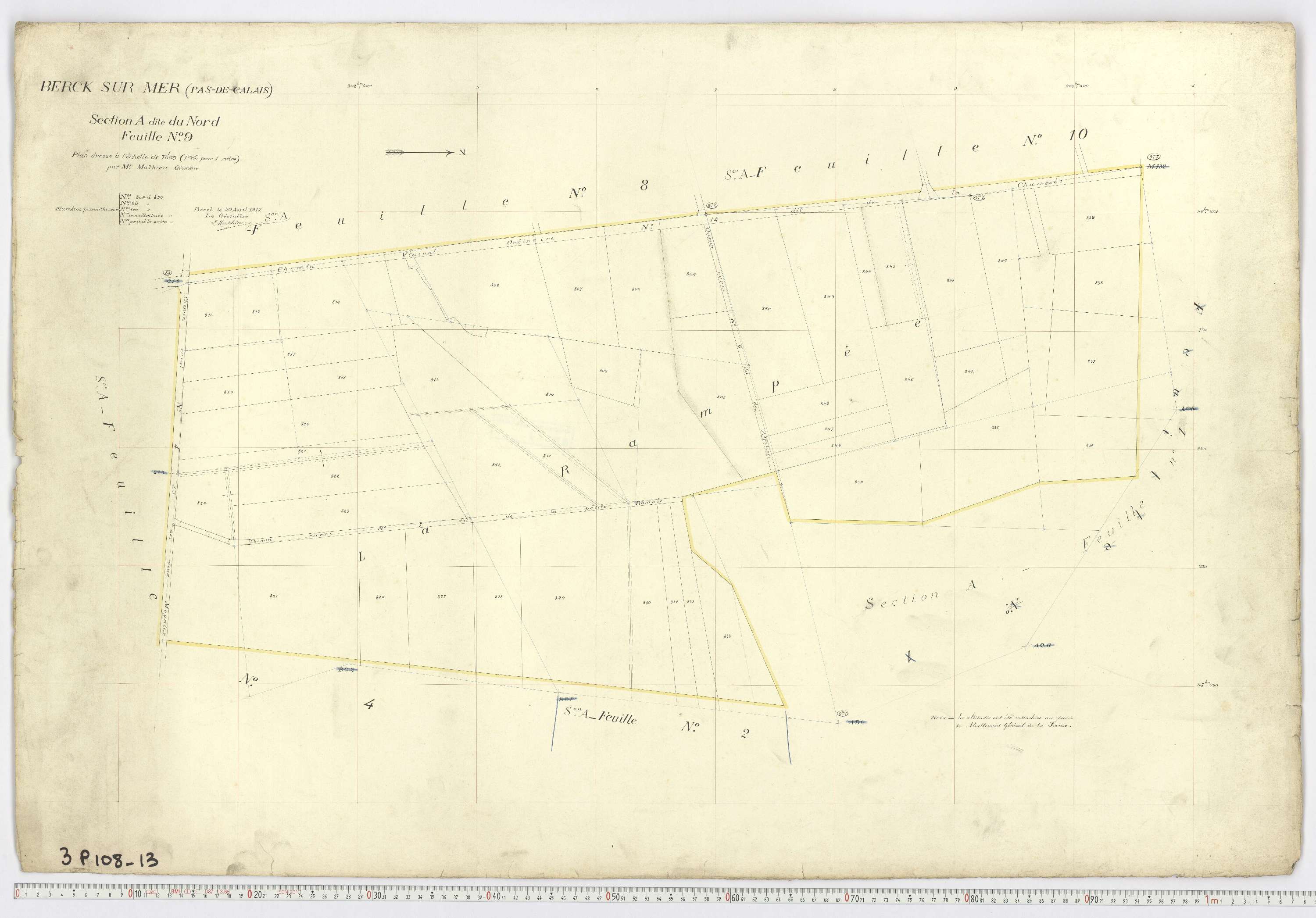 Berck - Section A, feuille 9.