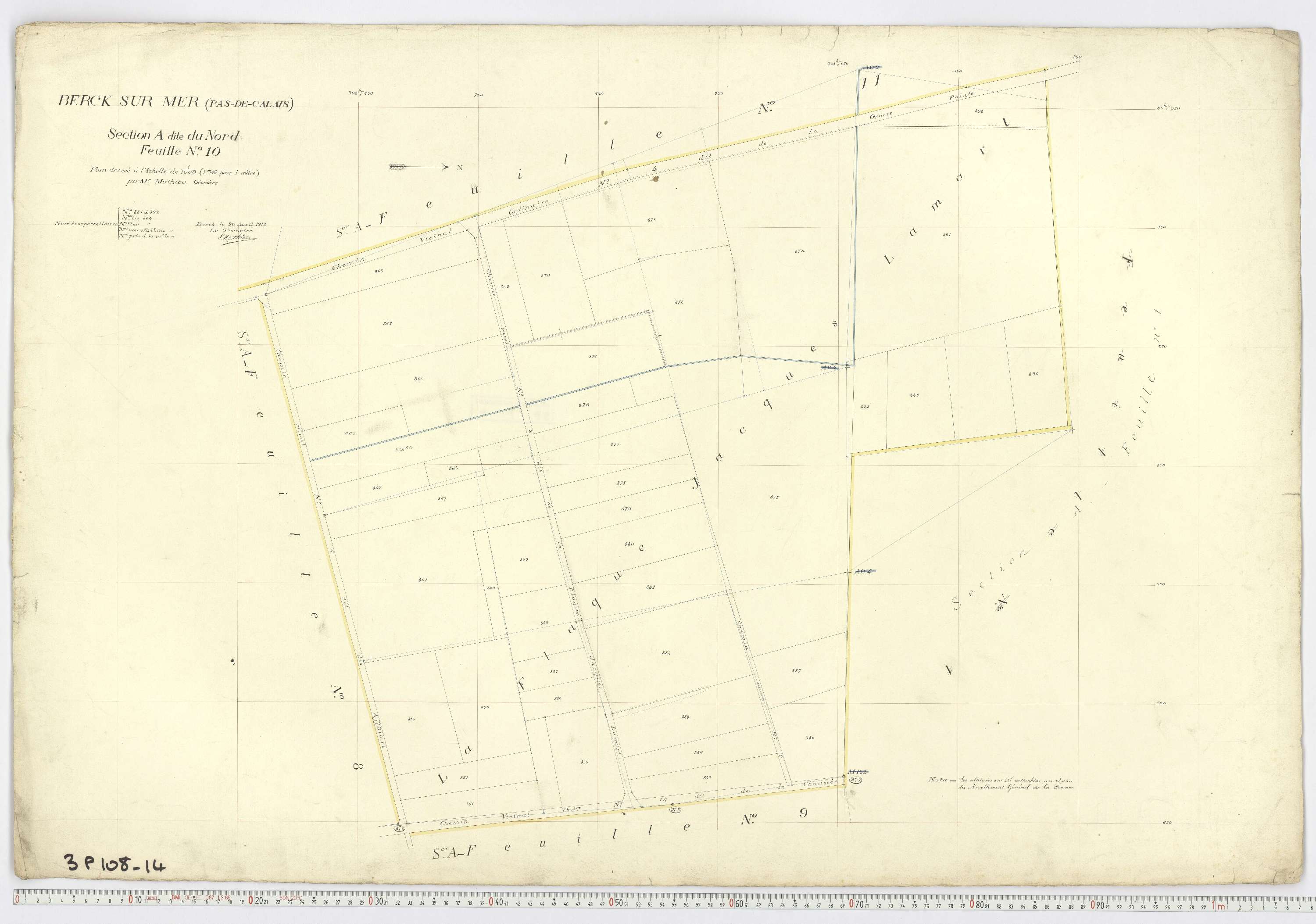 Berck - Section A, feuille 10.