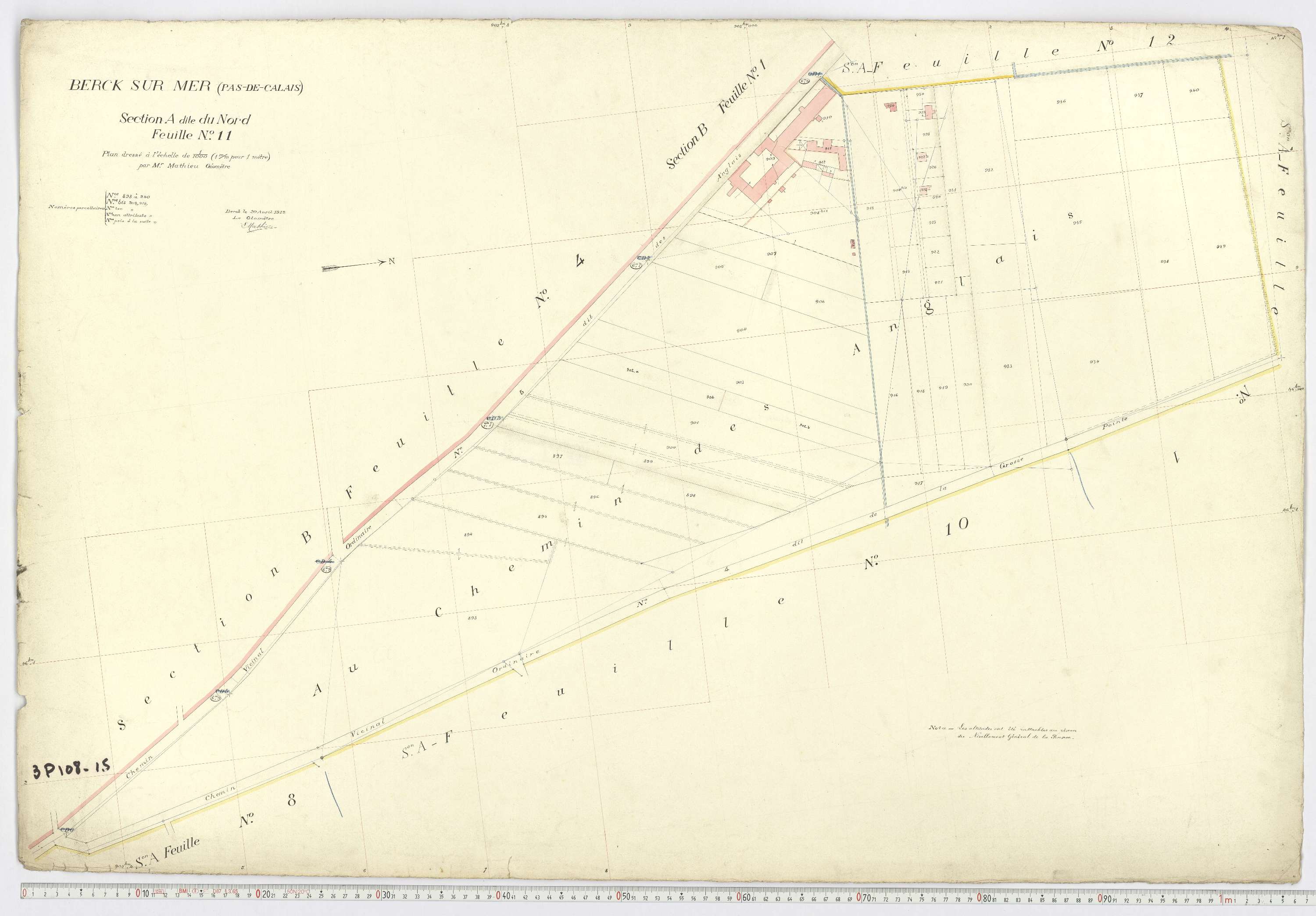 Berck - Section A, feuille 11.