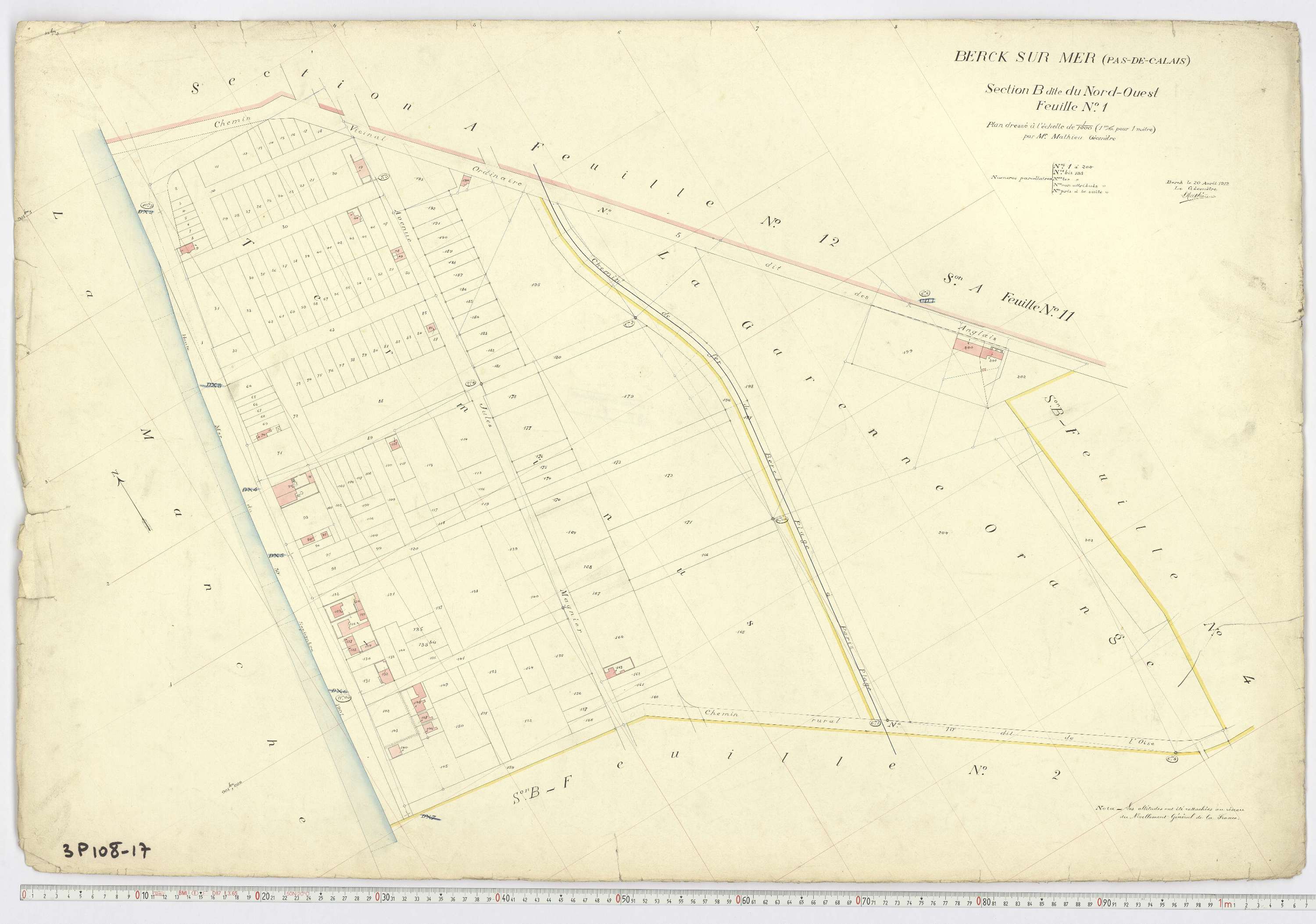 Berck - Section B, feuille 1.