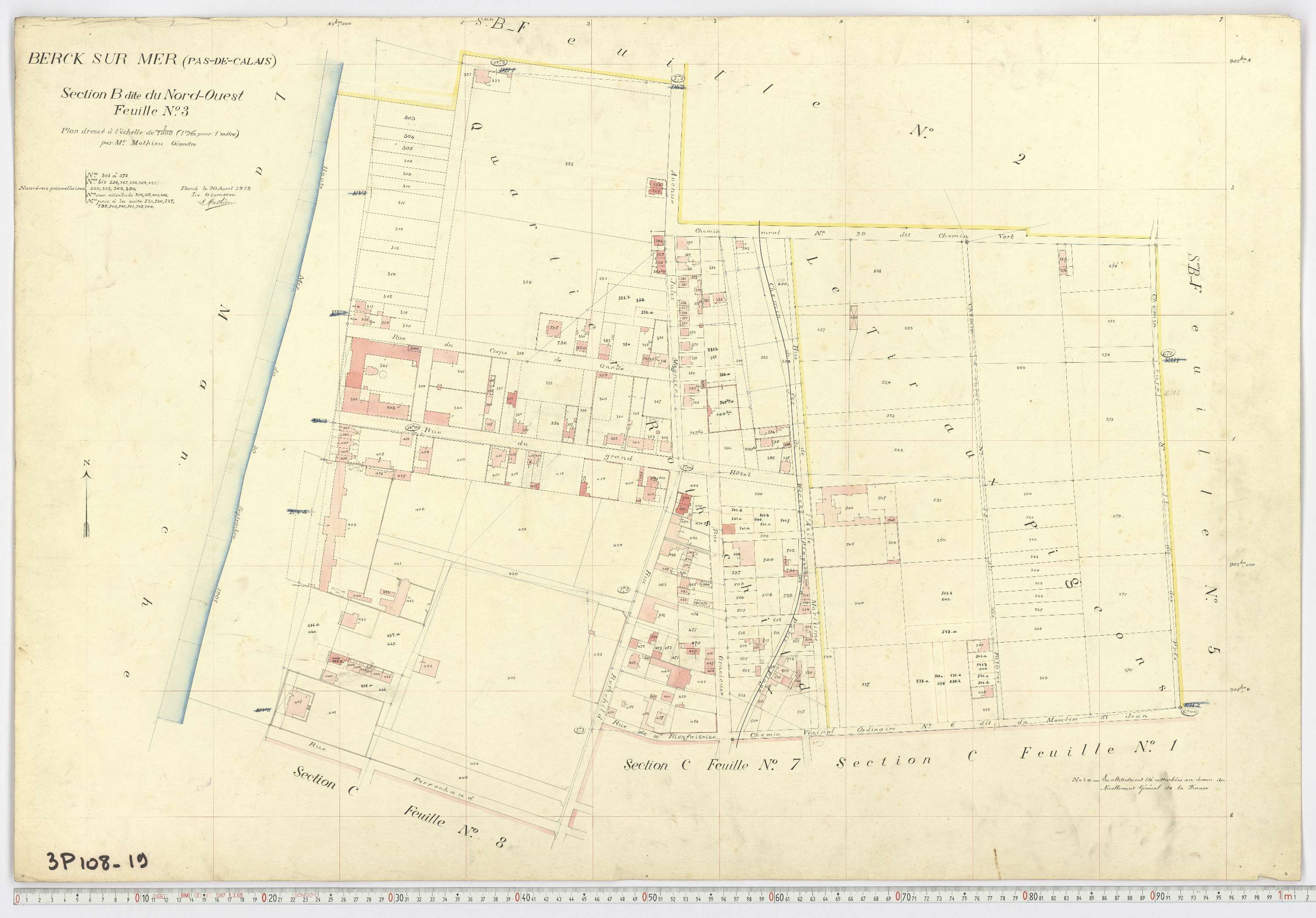 Berck - Section B, feuille 3.