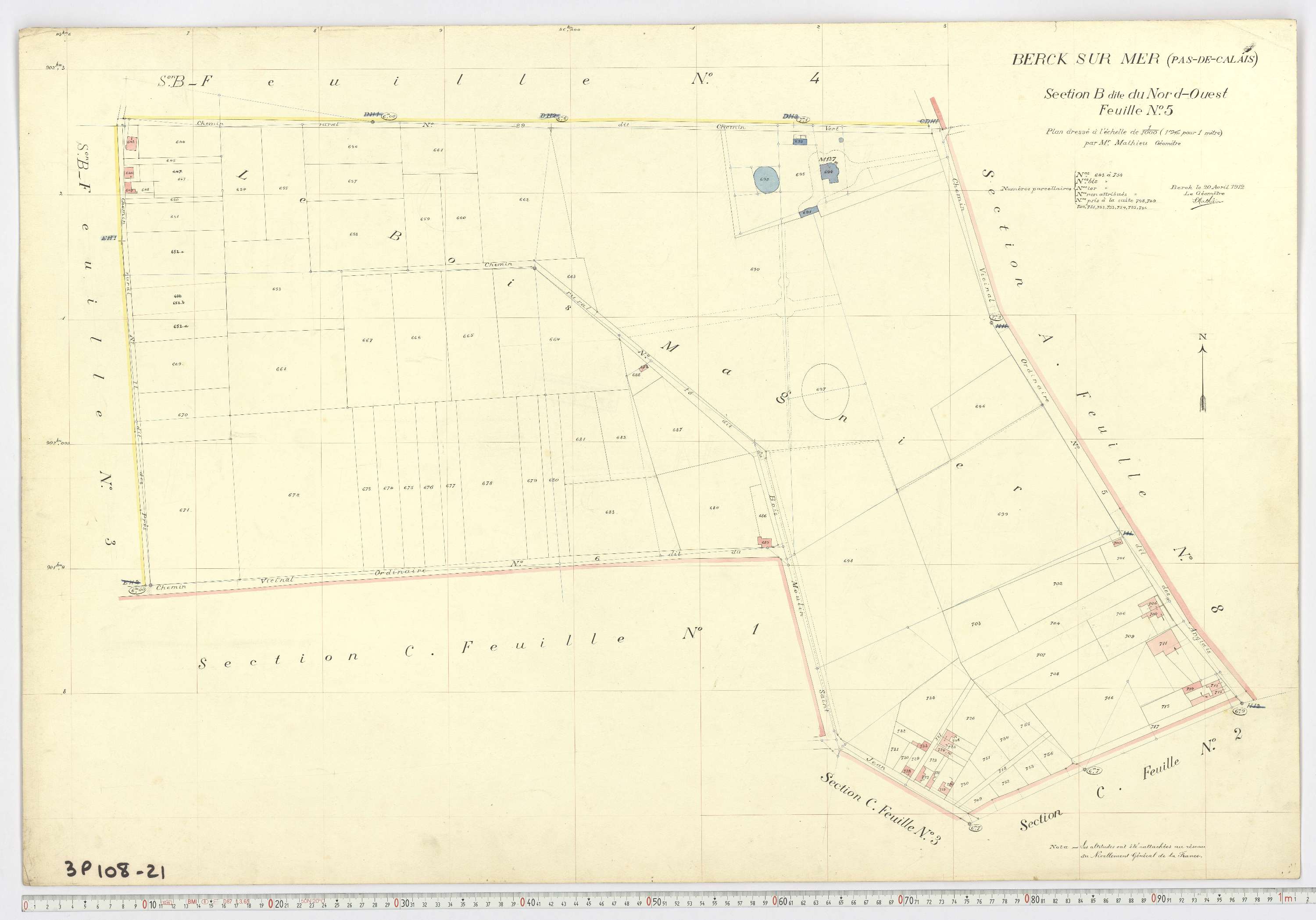 Berck - Section B, feuille 5.