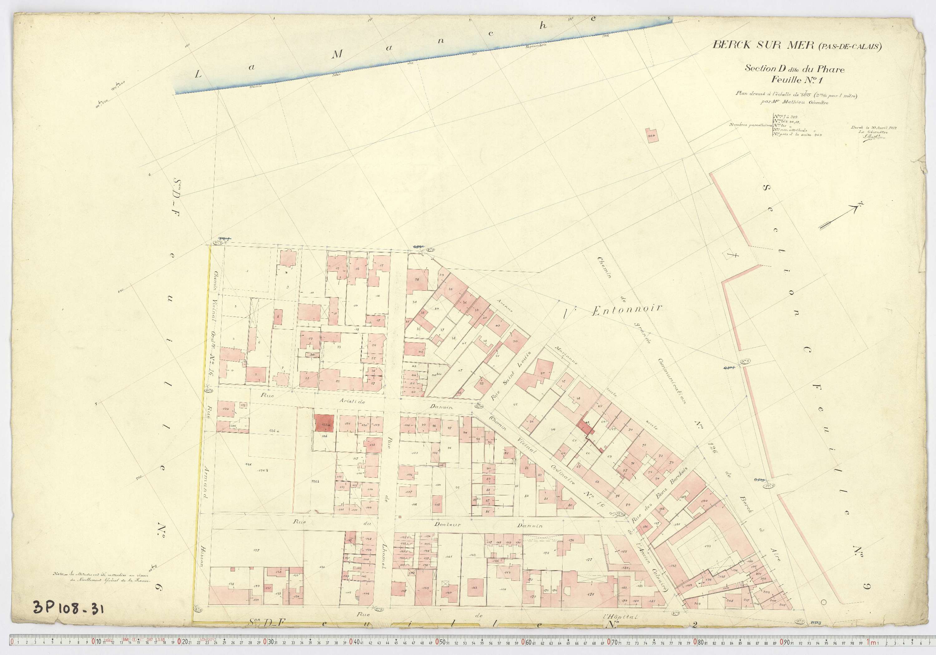 Berck - Section D, feuille 1.