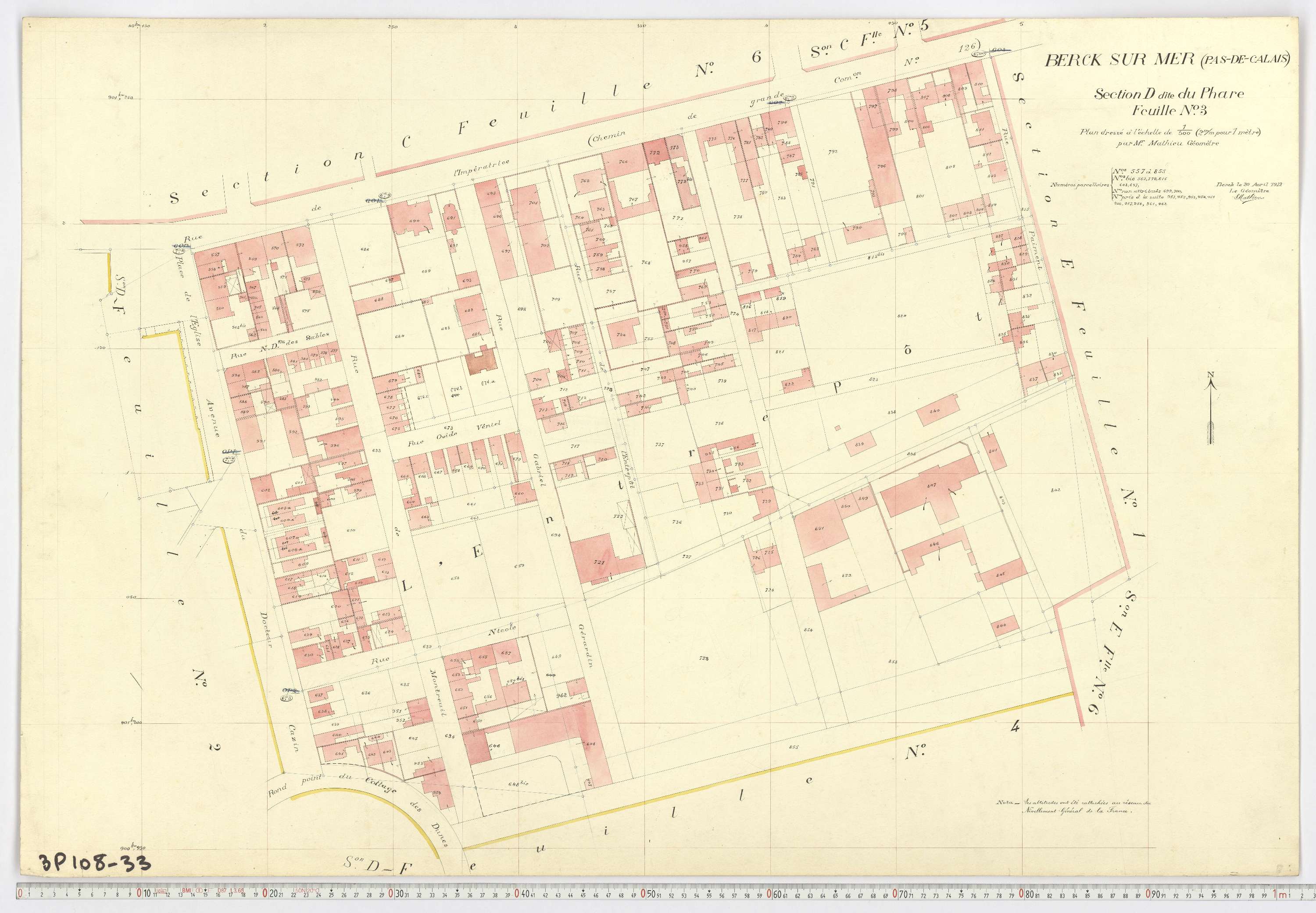 Berck - Section D, feuille 3.