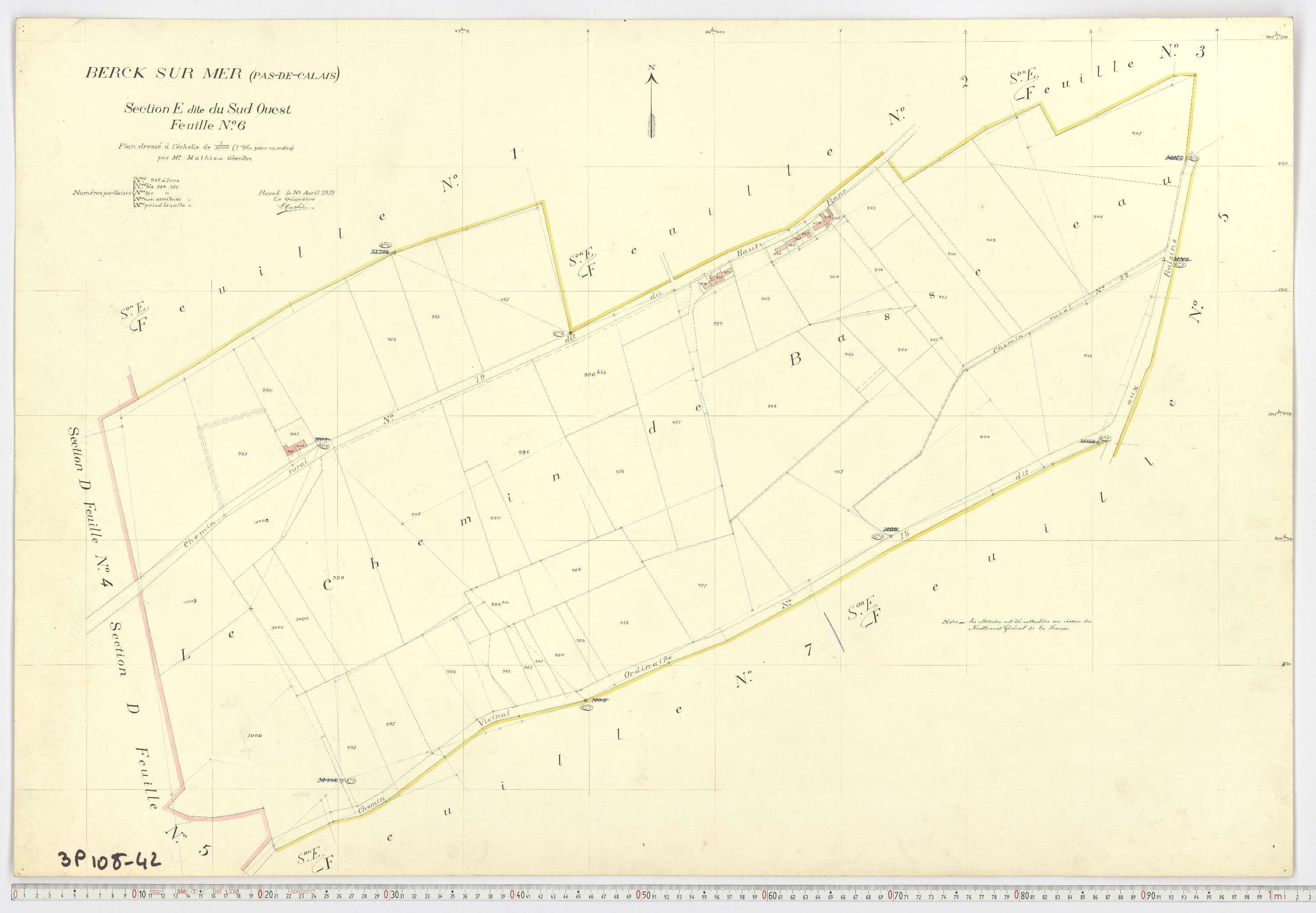 Berck - Section E, feuille 6.