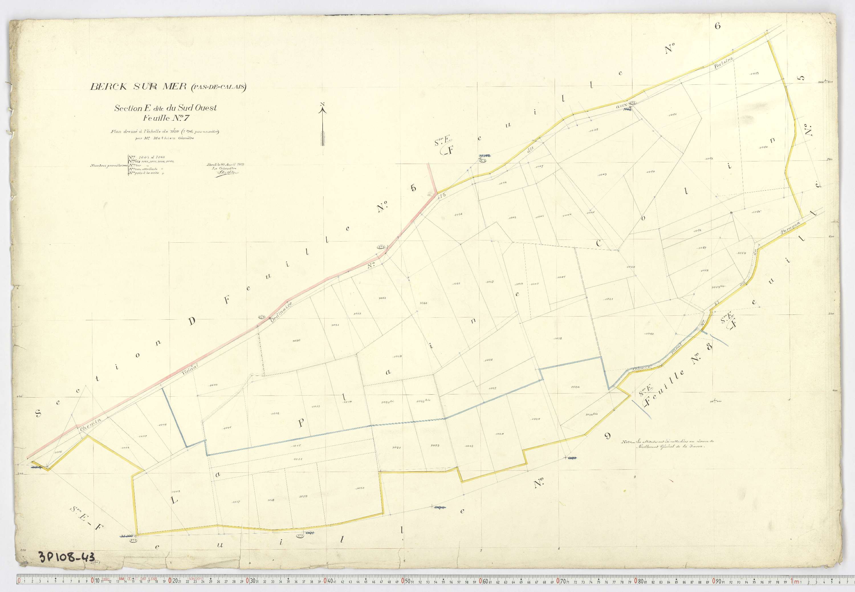 Berck - Section E, feuille 7.