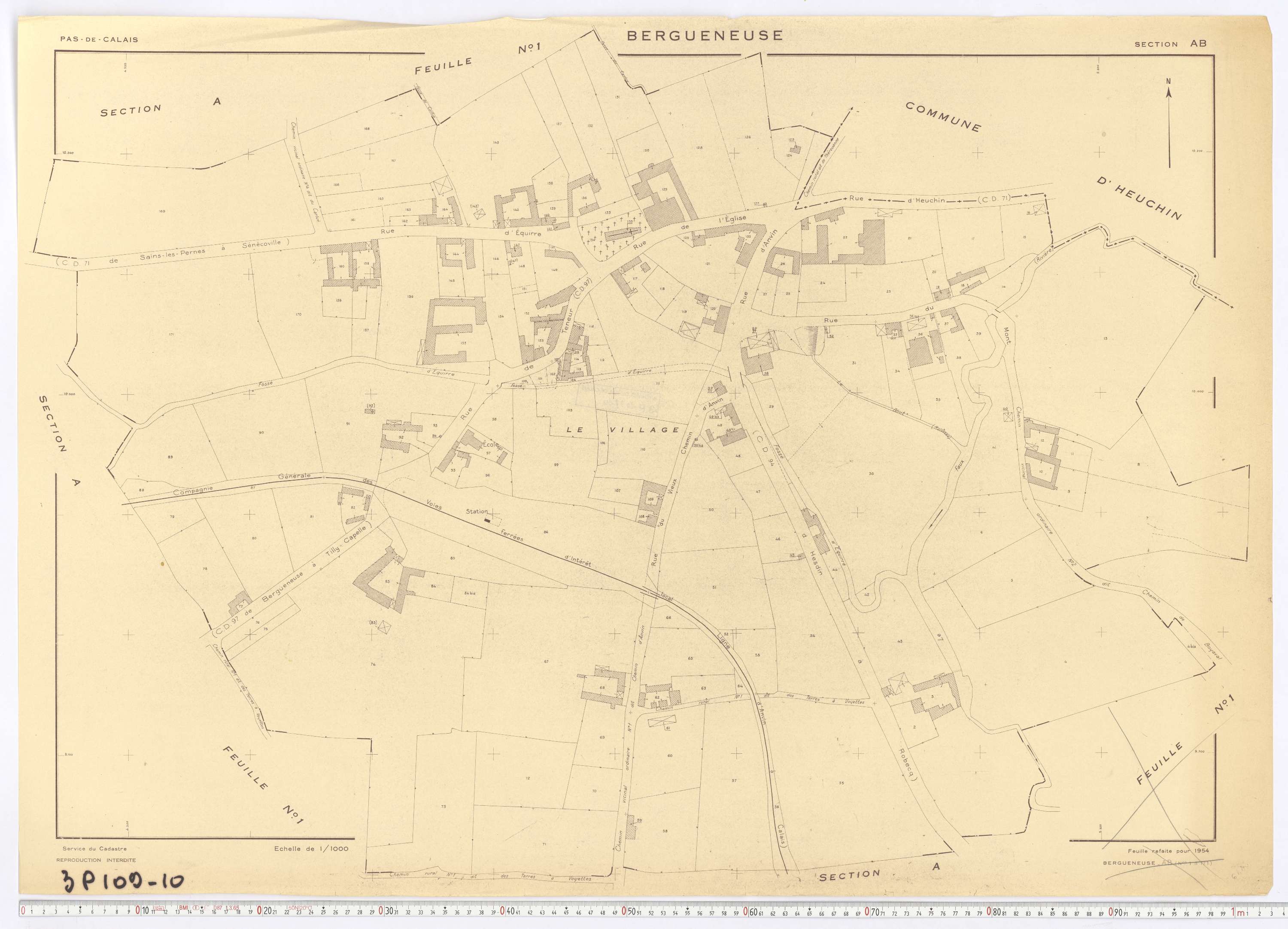 Bergueneuse - Section AB.