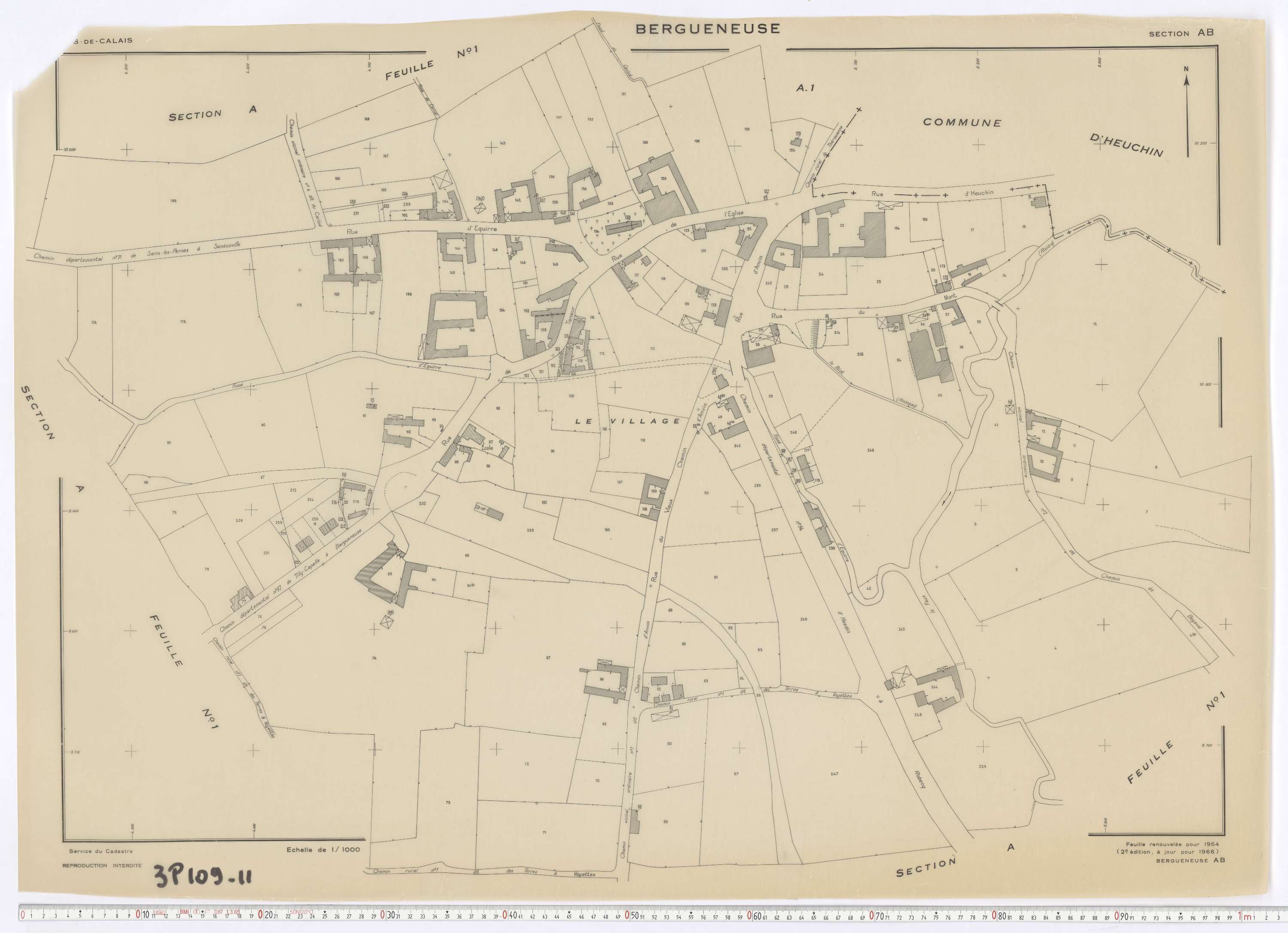 Bergueneuse - Section AB.