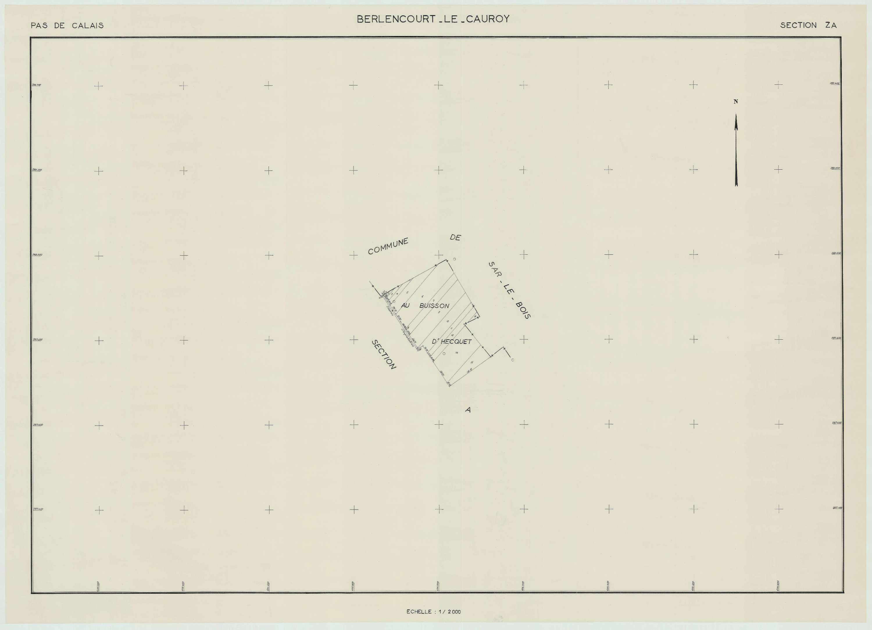 Berlencourt-le-Cauroy - Plan de remembrement : section ZA.