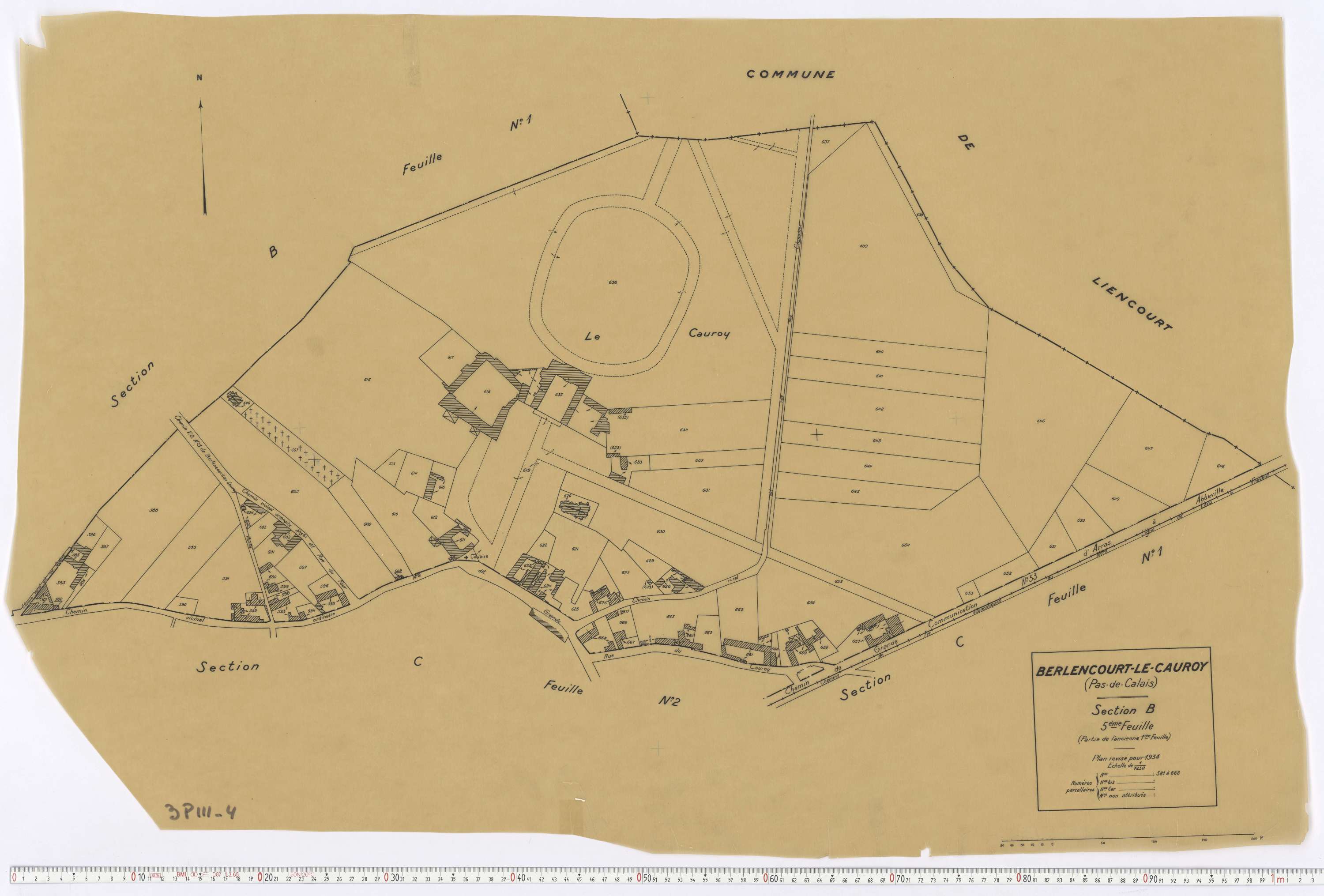 Berlencourt-le-Cauroy - Section B, feuille 5.