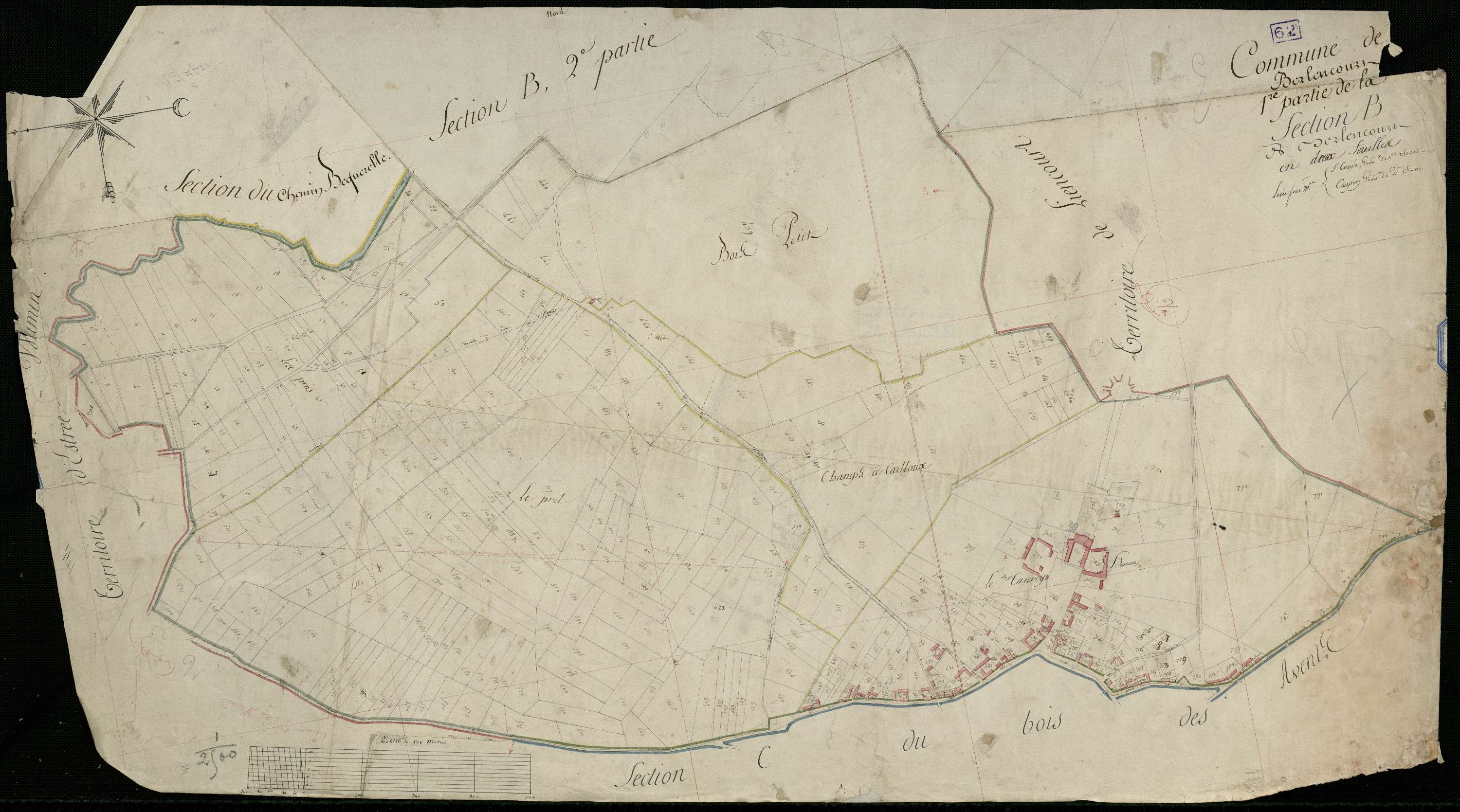 Berlencourt-le-Cauroy - Section B, 1re feuille