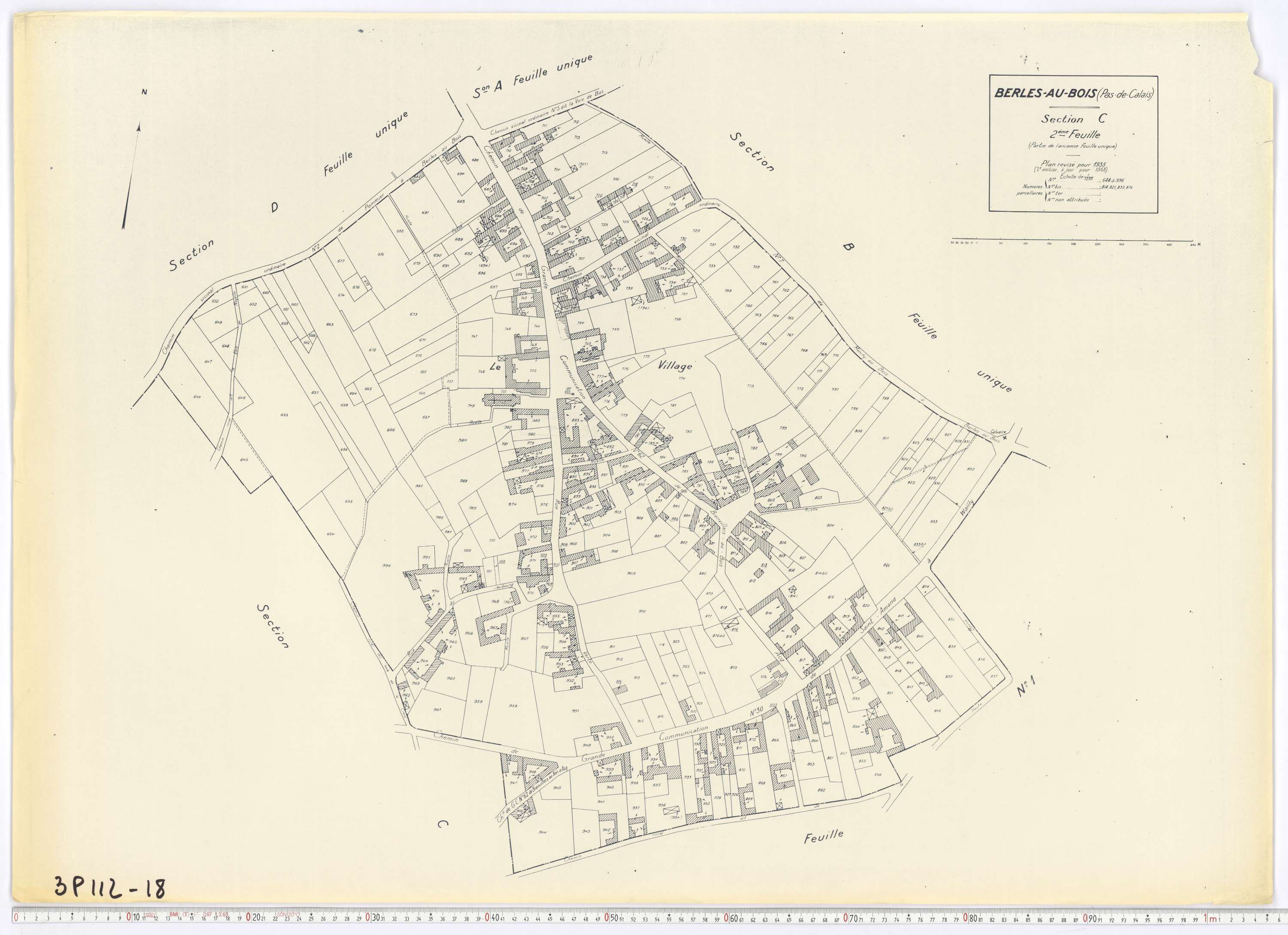 Berles-au-Bois - Section C, feuille 2.