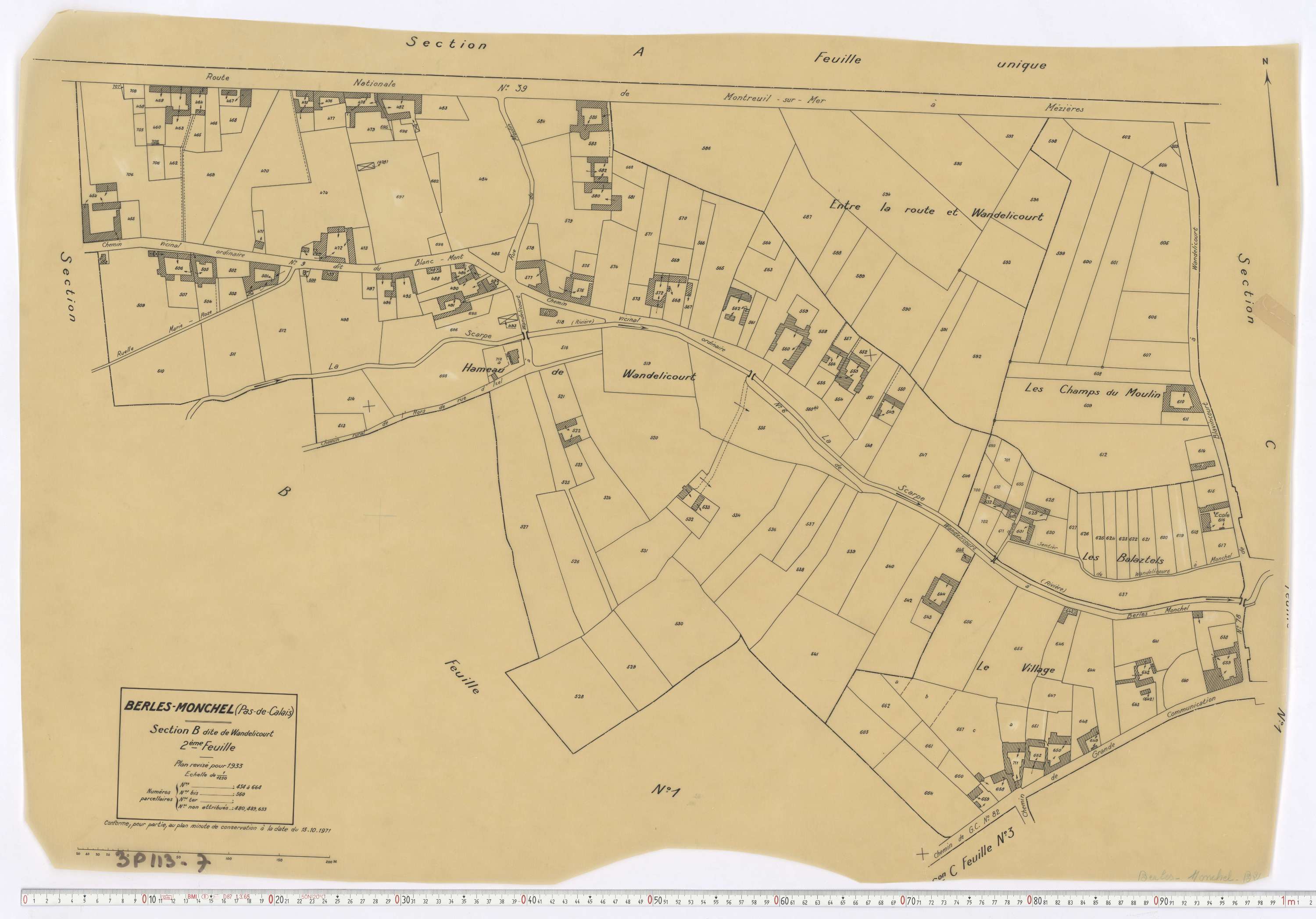 Berles-Monchel - Section B, feuille 2.