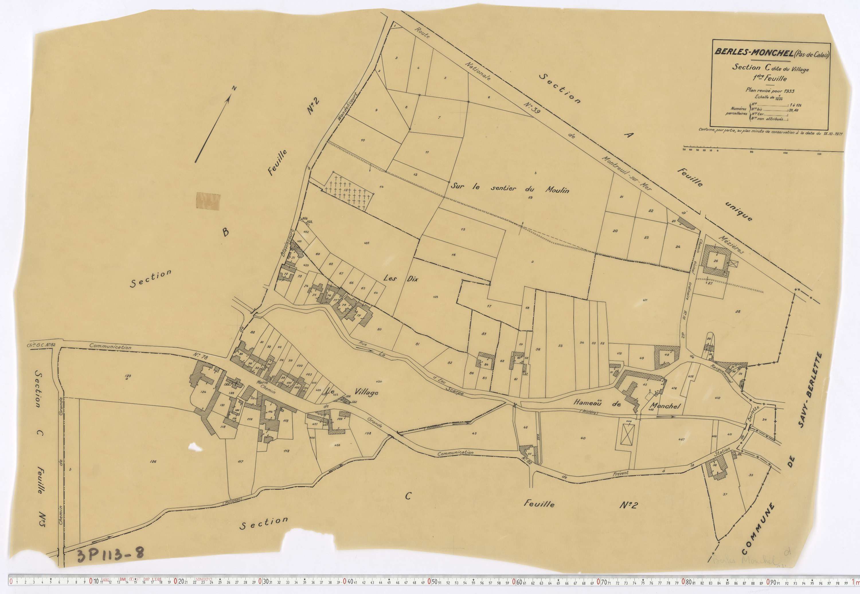 Berles-Monchel - Section C, feuille 1.