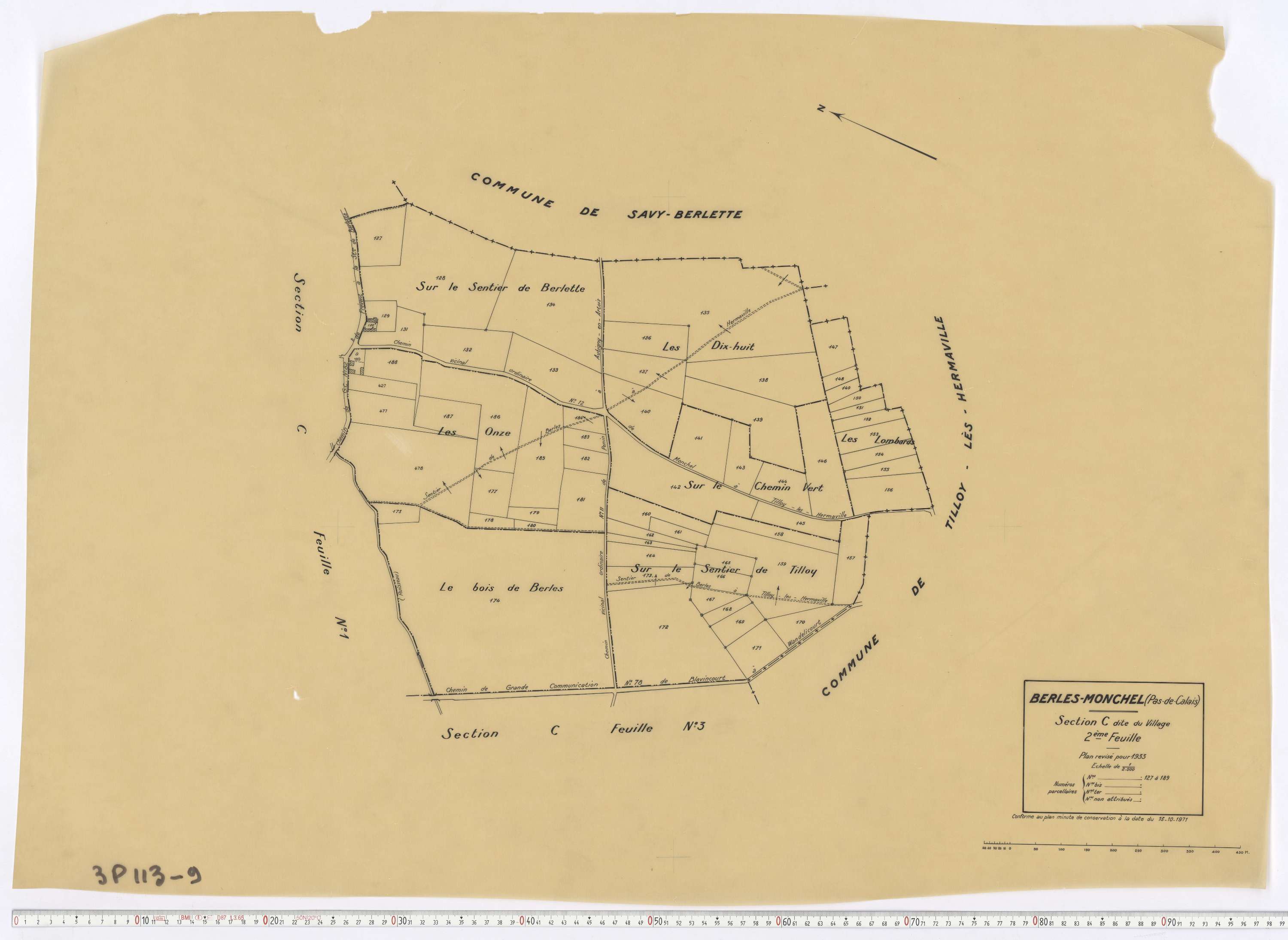 Berles-Monchel - Section C, feuille 2.