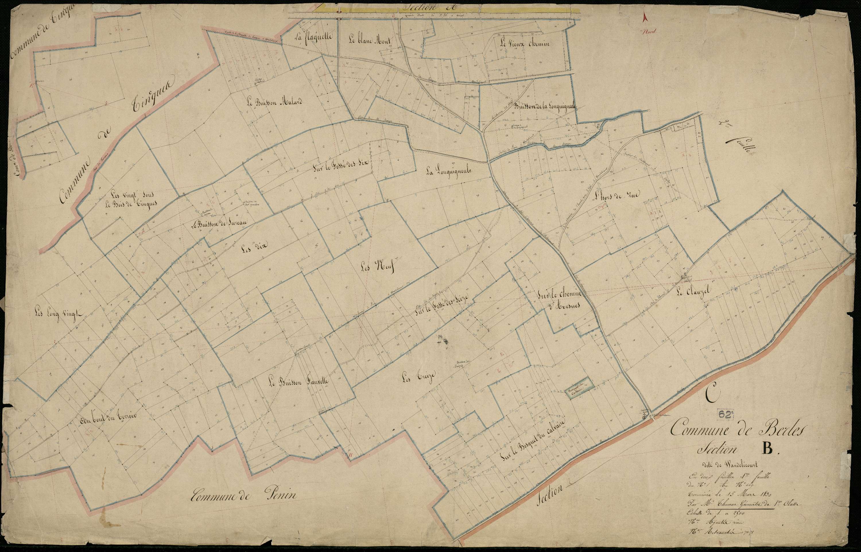 Berles-Monchel - Section B, 1re feuille