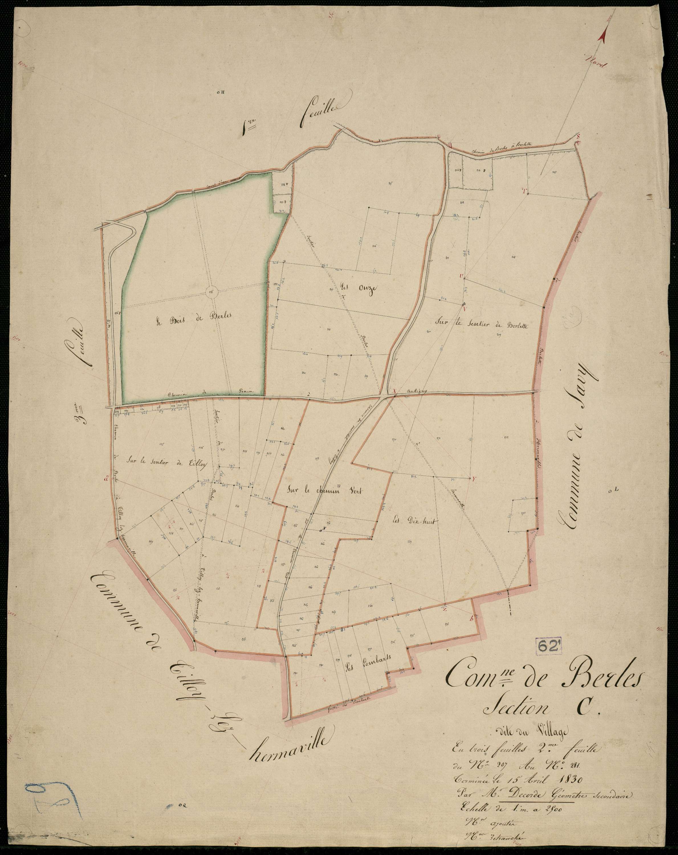 Berles-Monchel - Section C, 2e feuille