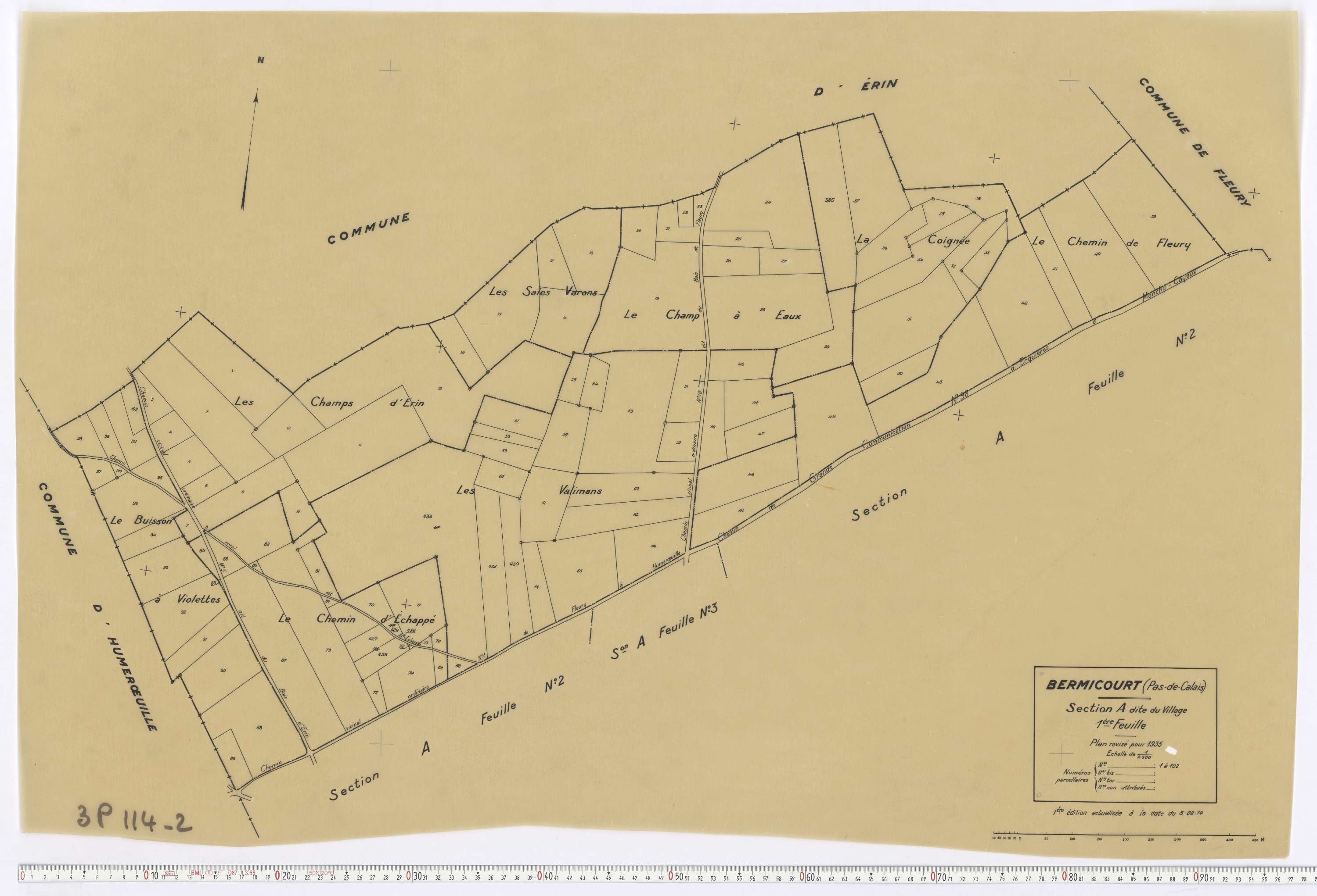 Bermicourt - Section A, feuille 1.