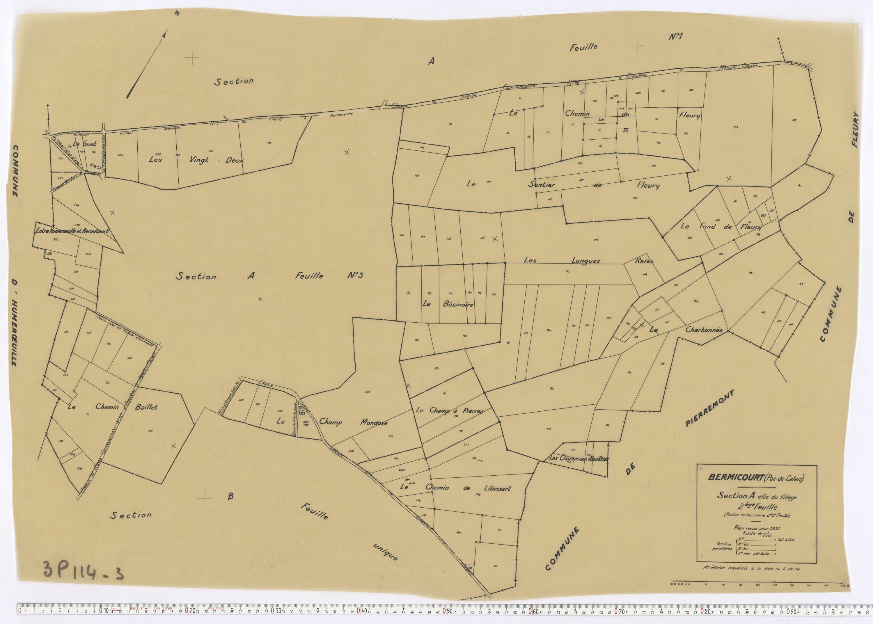 Bermicourt - Section A, feuille 2.