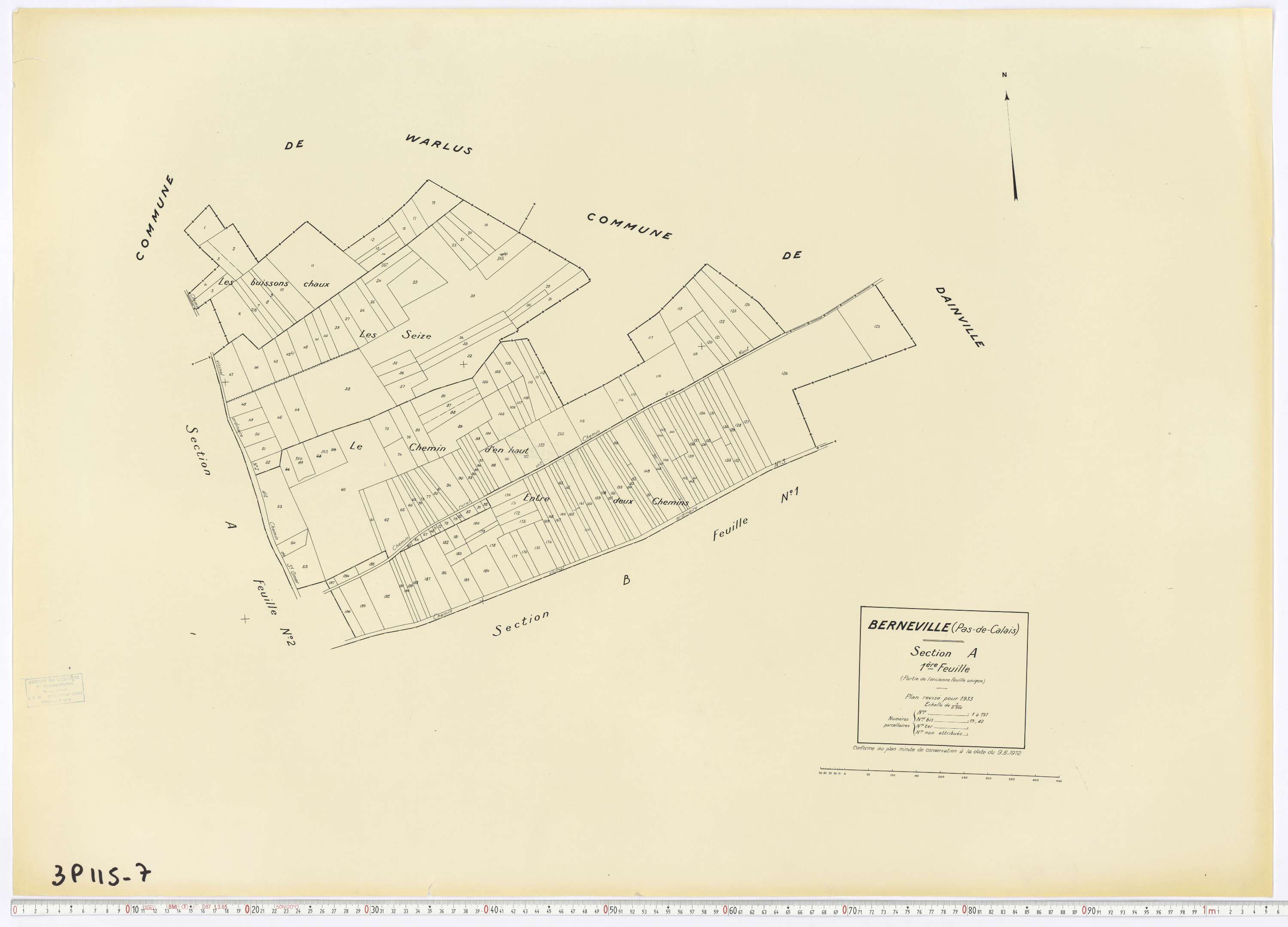 Berneville - Section A, feuille 1.