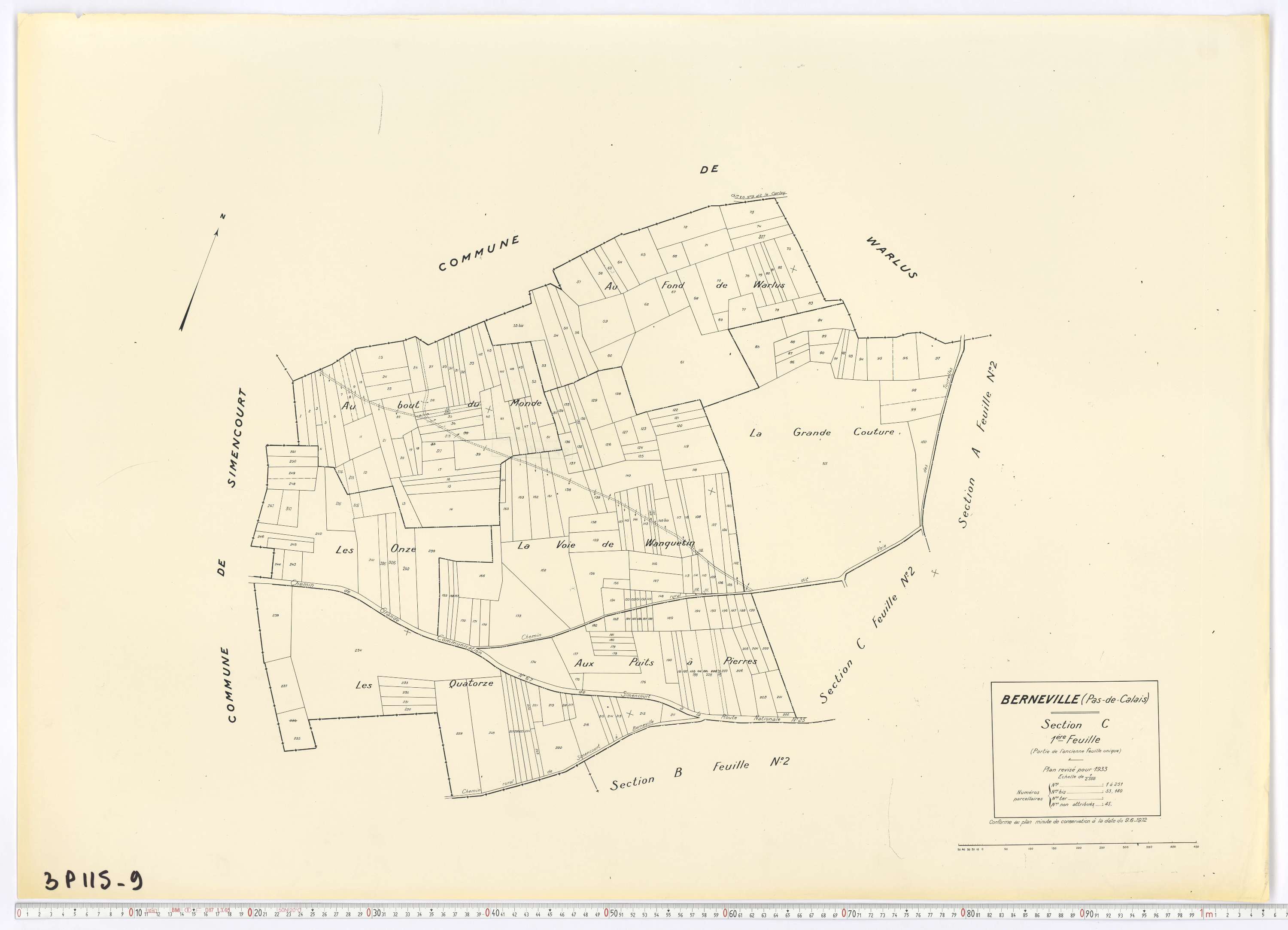 Berneville - Section C, feuille 1.