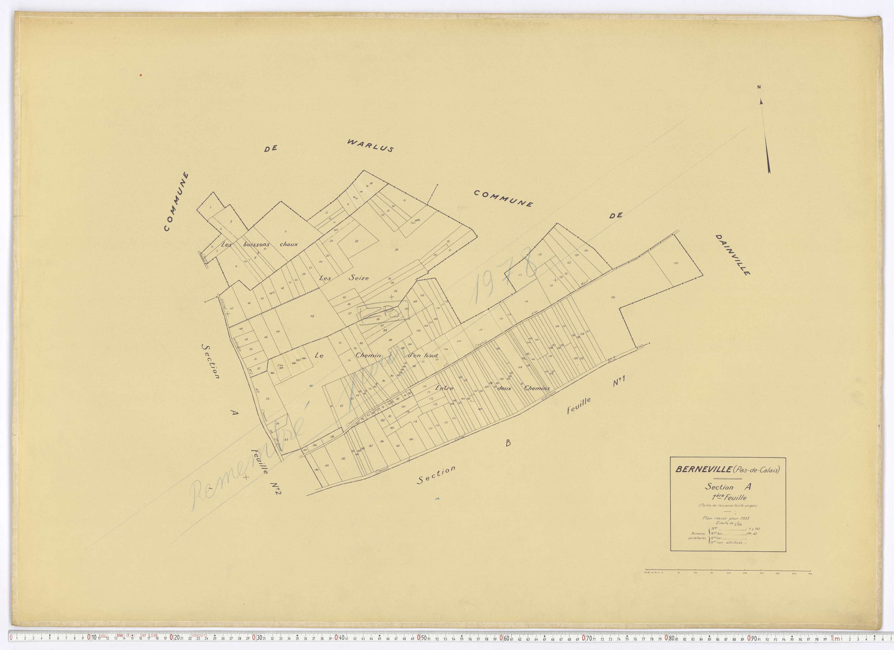 Berneville - Section A, feuille 1.