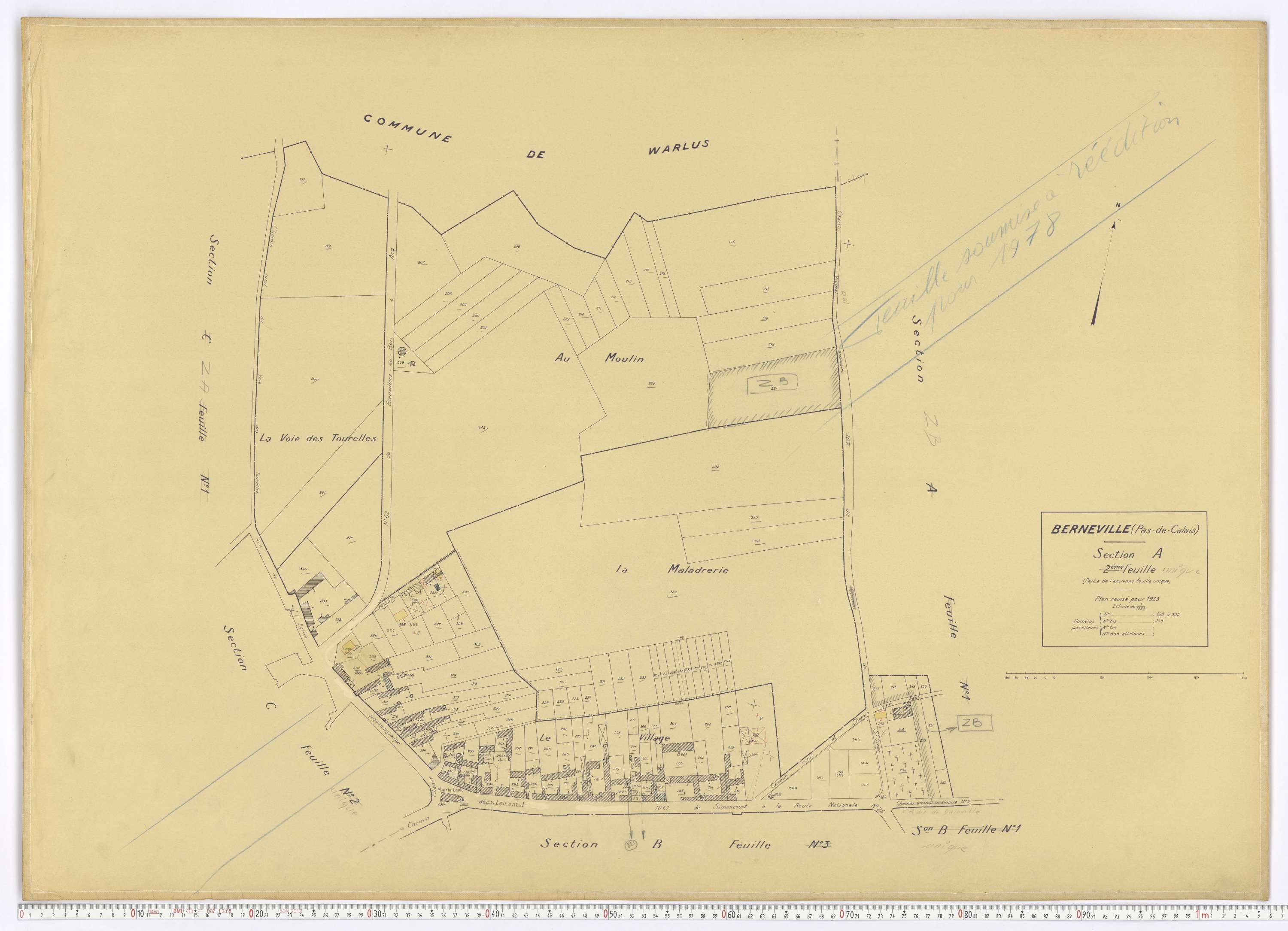 Berneville - Section A, feuille 2.