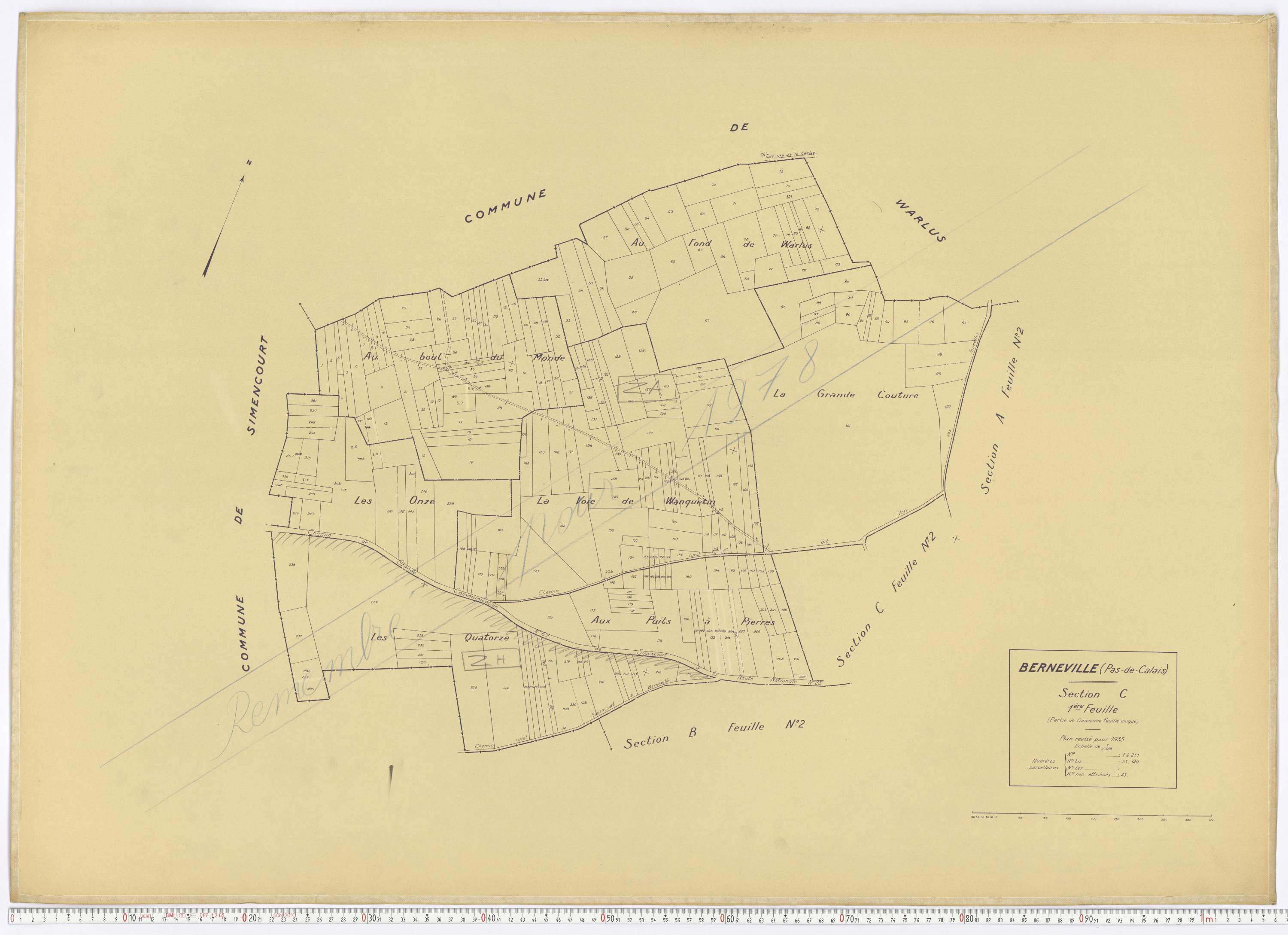 Berneville - Section C, feuille 1.