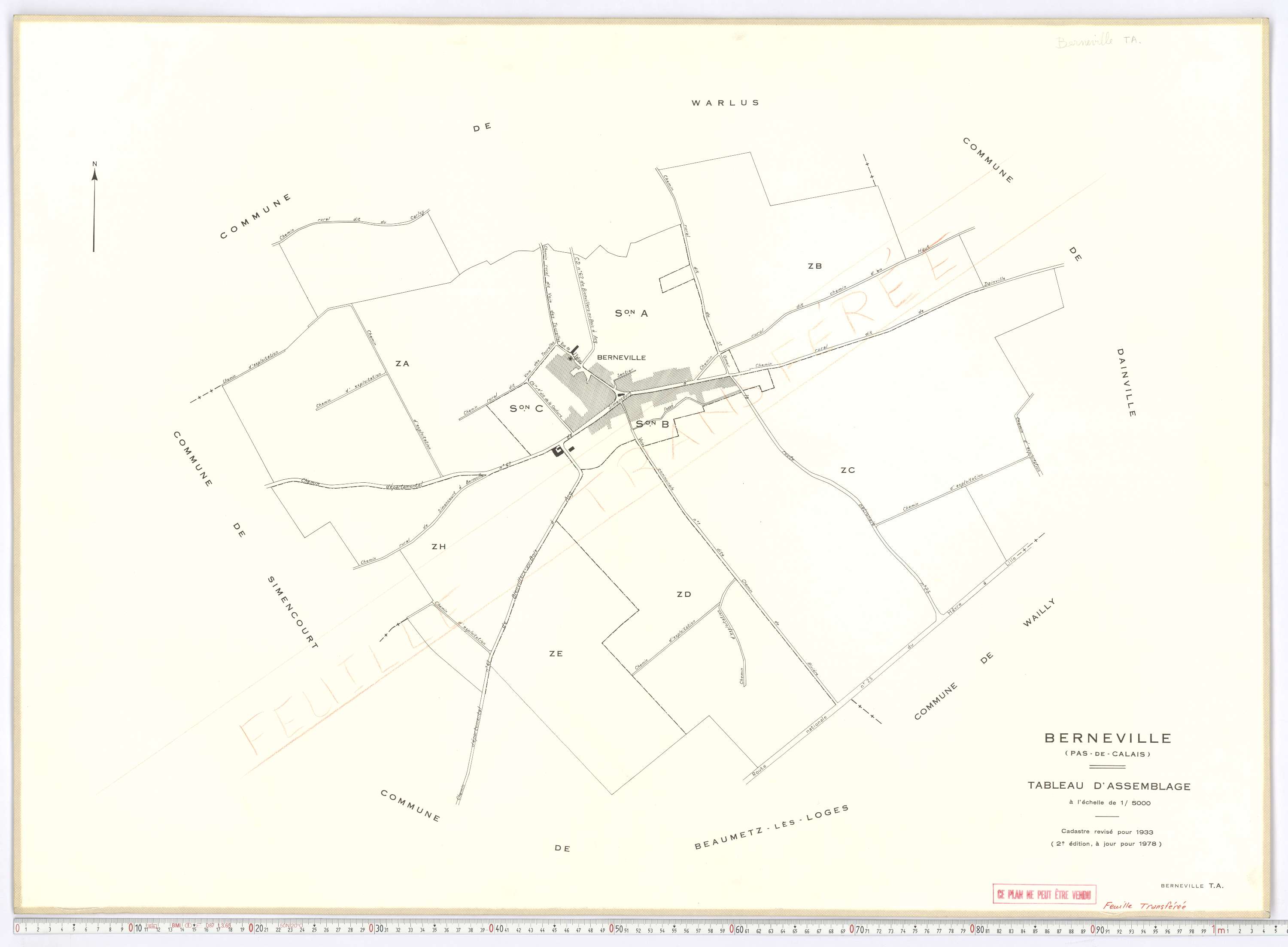 Berneville - Tableau d'assemblage.