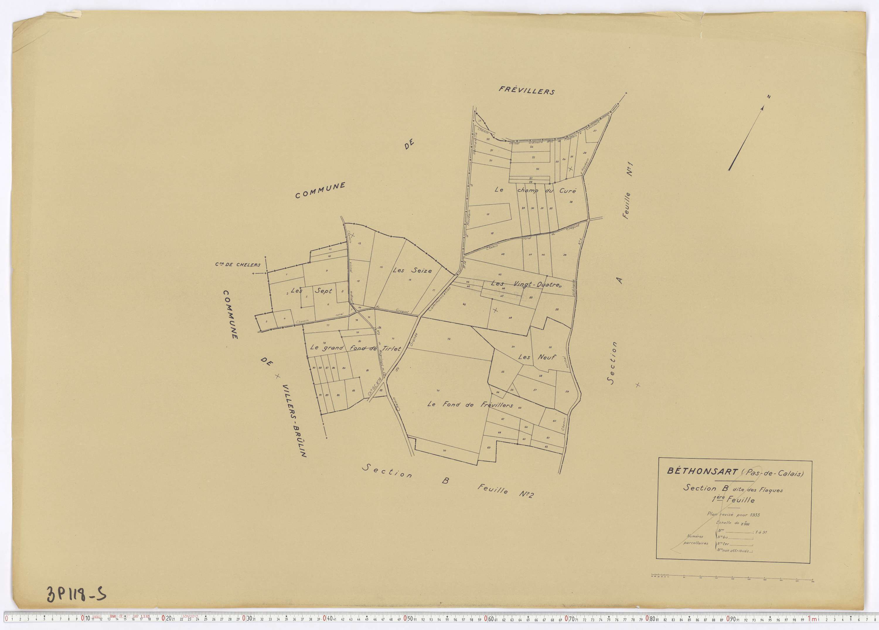 Béthonsart - Section B, feuille 1.