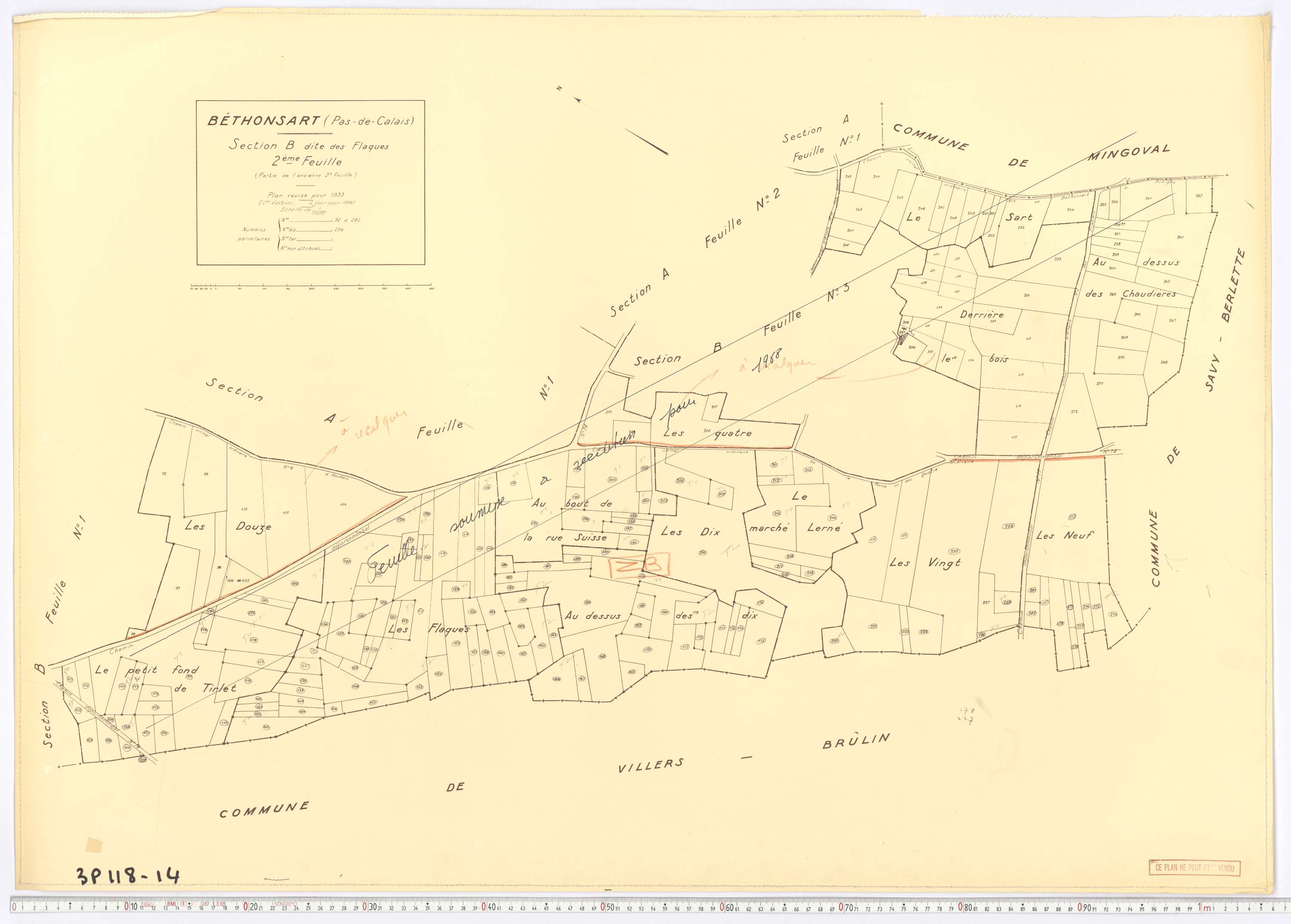 Béthonsart - Section B, feuille 2.