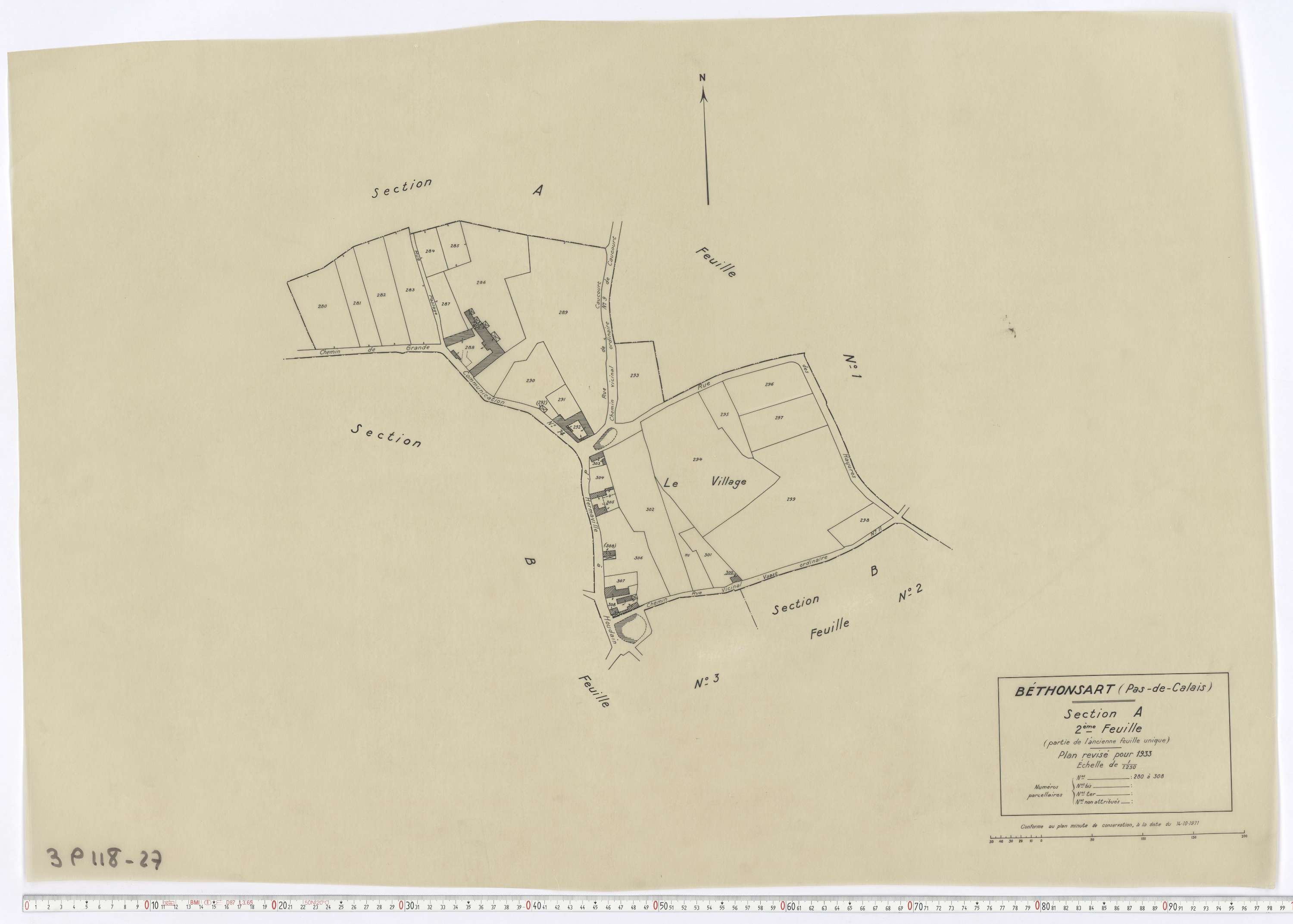 Béthonsart - Section A, feuille 2.
