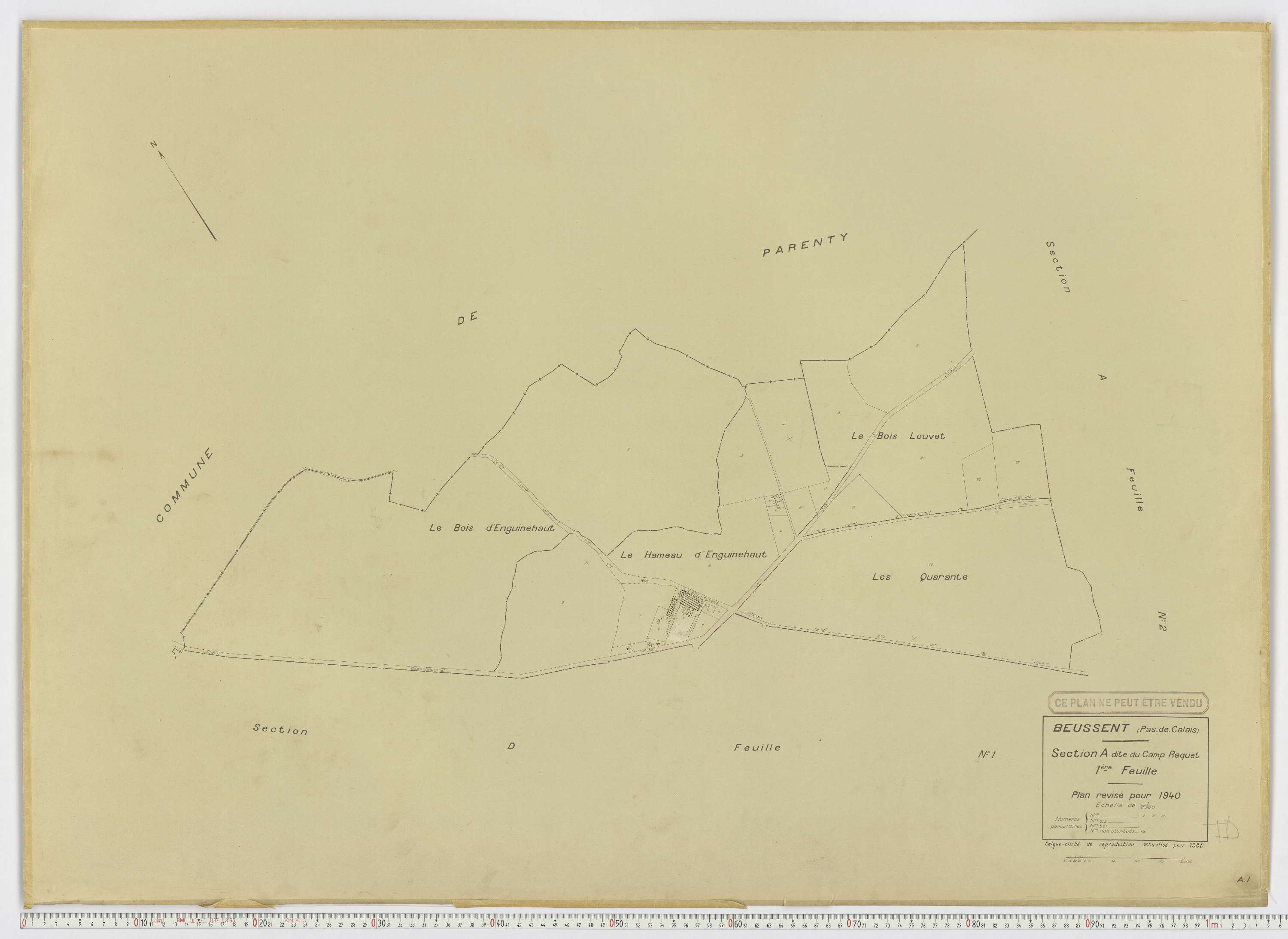Beussent - Section A, feuille 1.