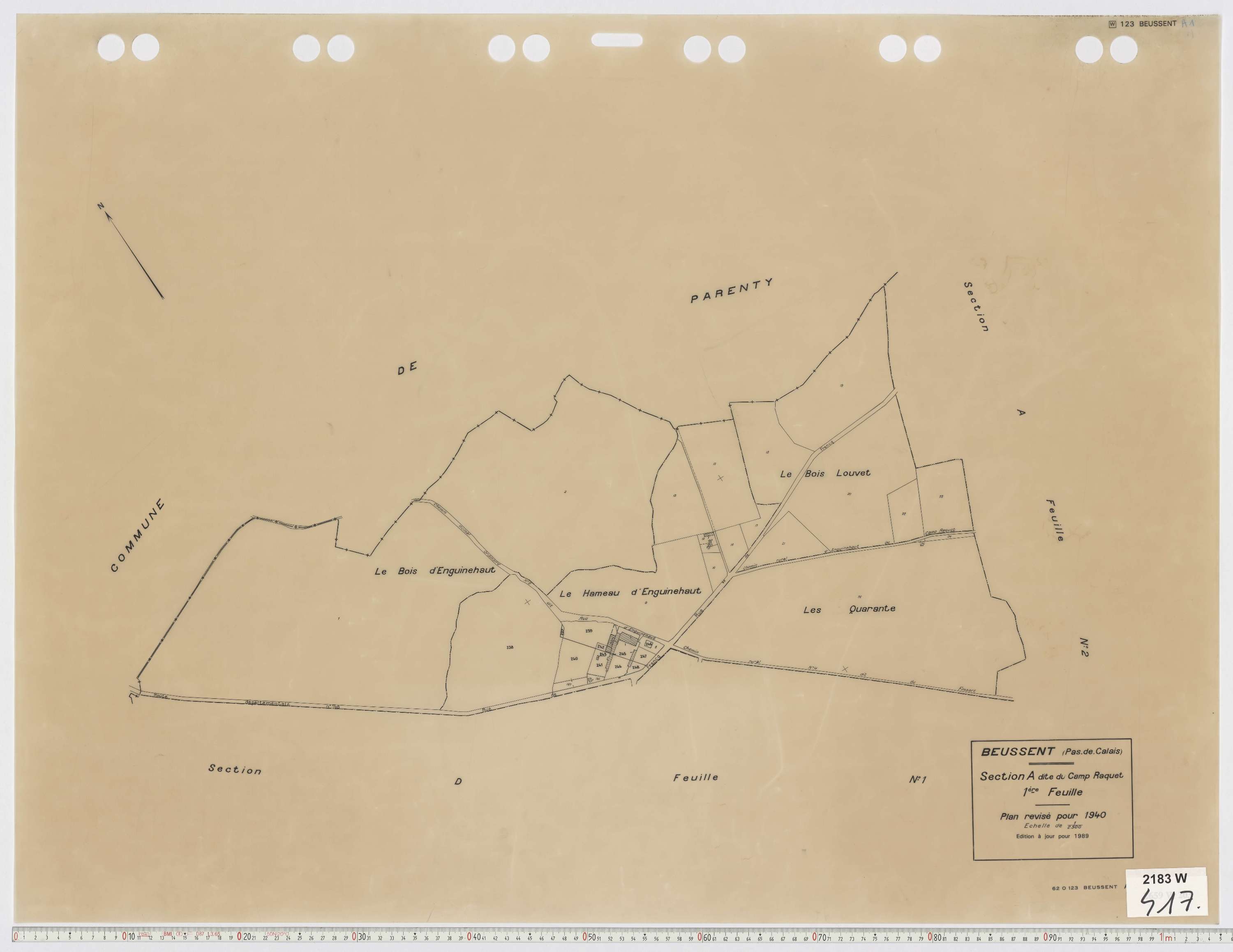 Beussent - Section A, feuille 1.
