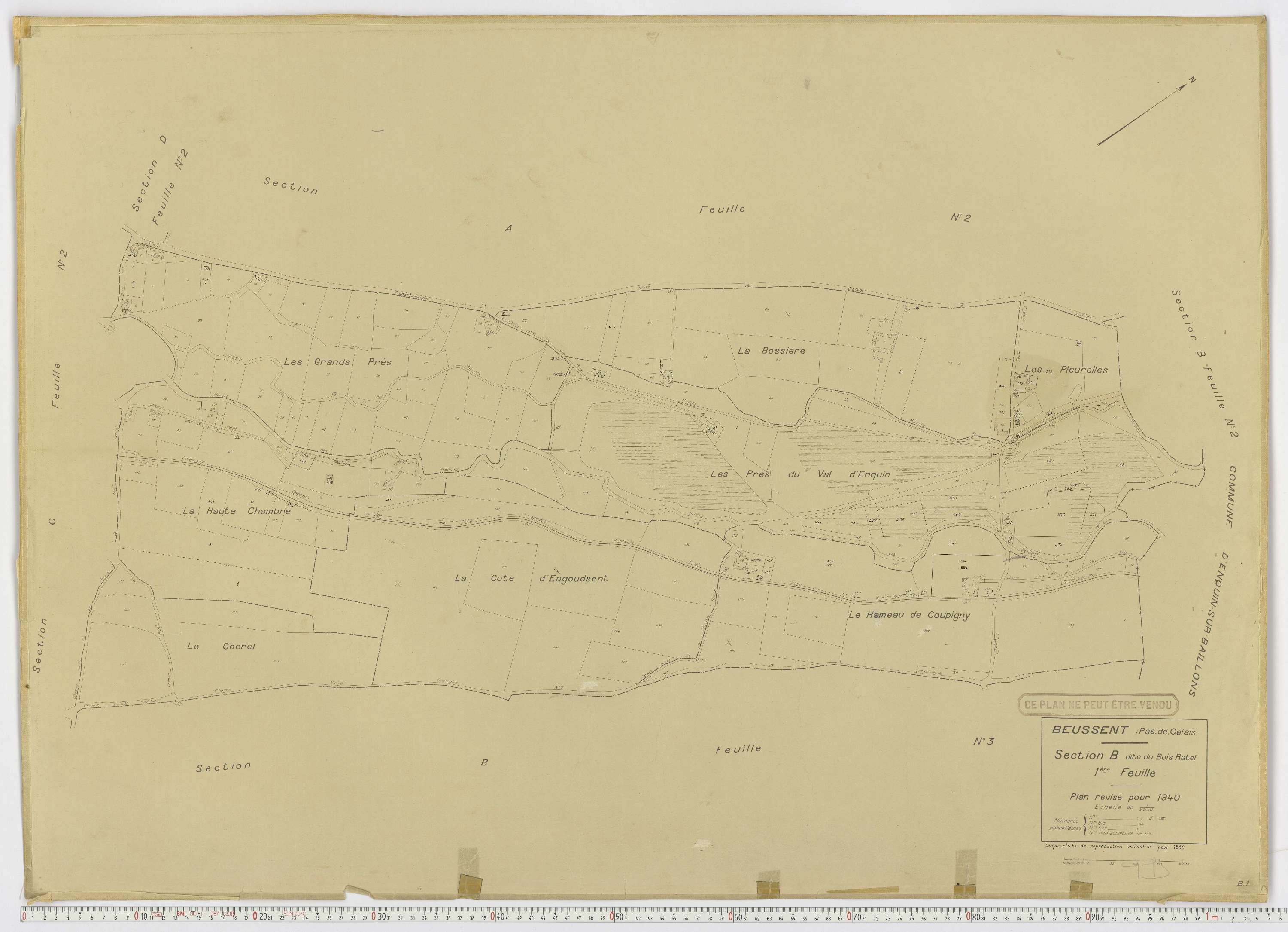 Beussent - Section B, feuille 1.