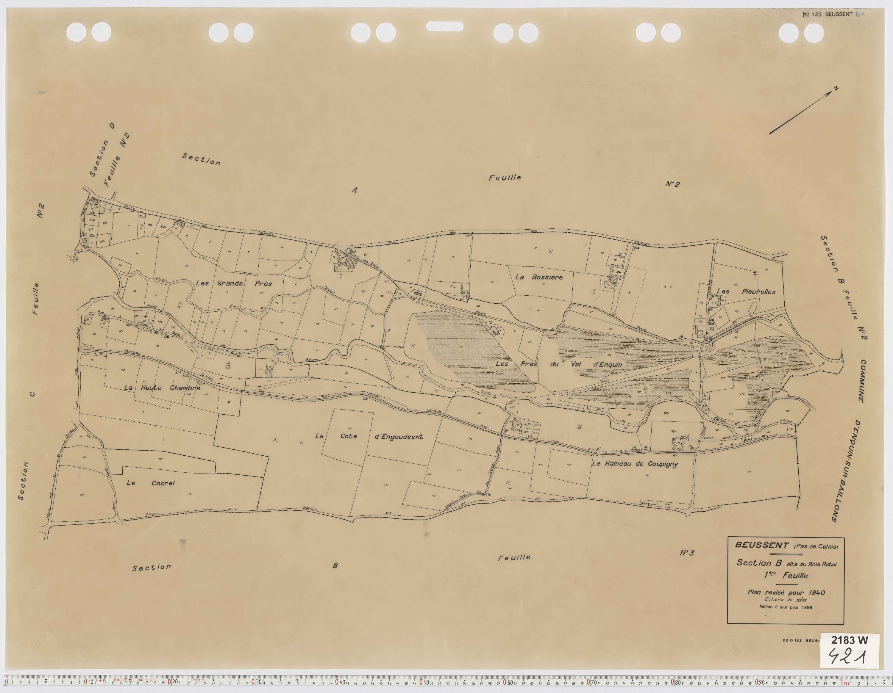 Beussent - Section B, feuille 1.