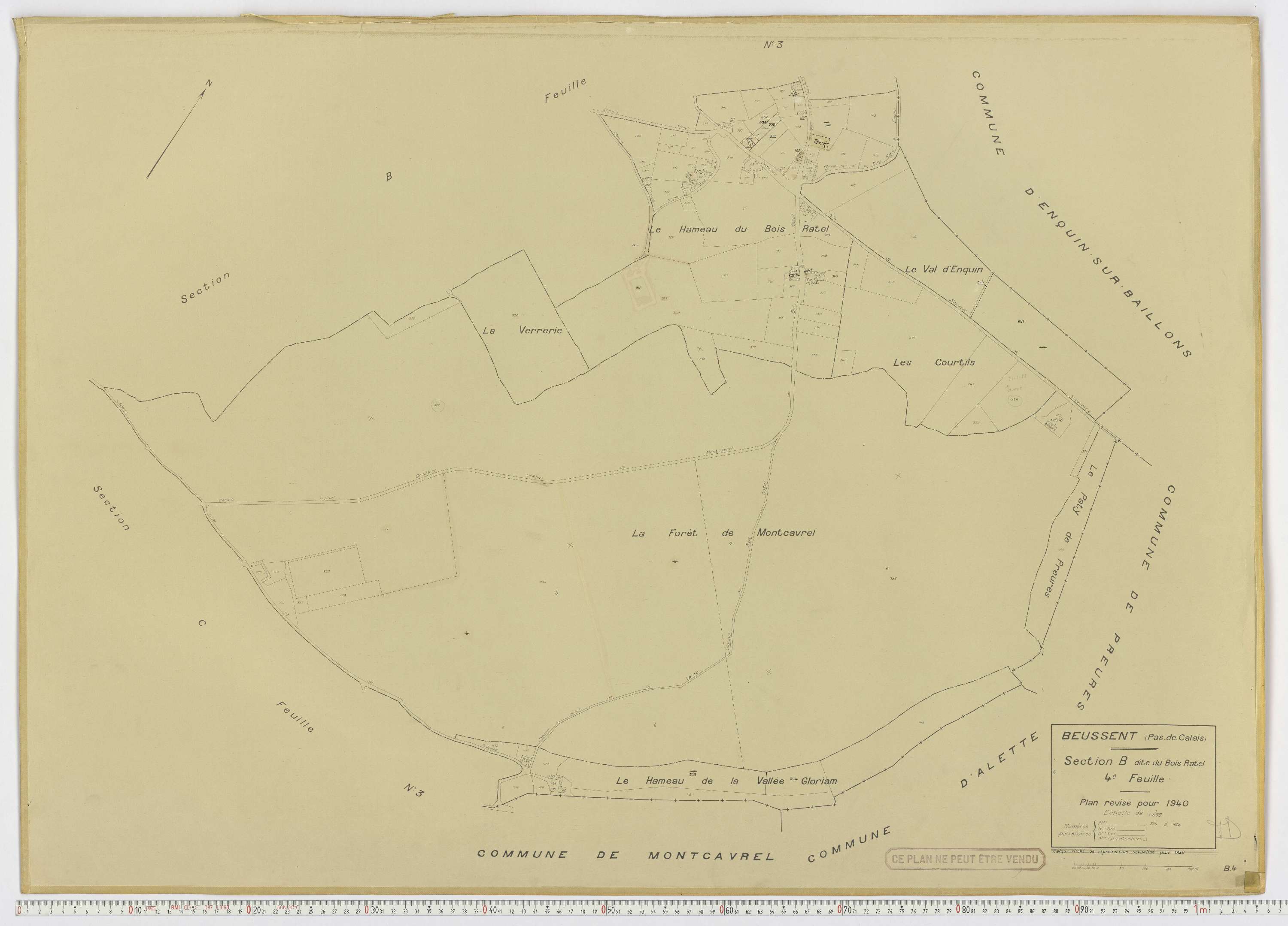 Beussent - Section B, feuille 4.