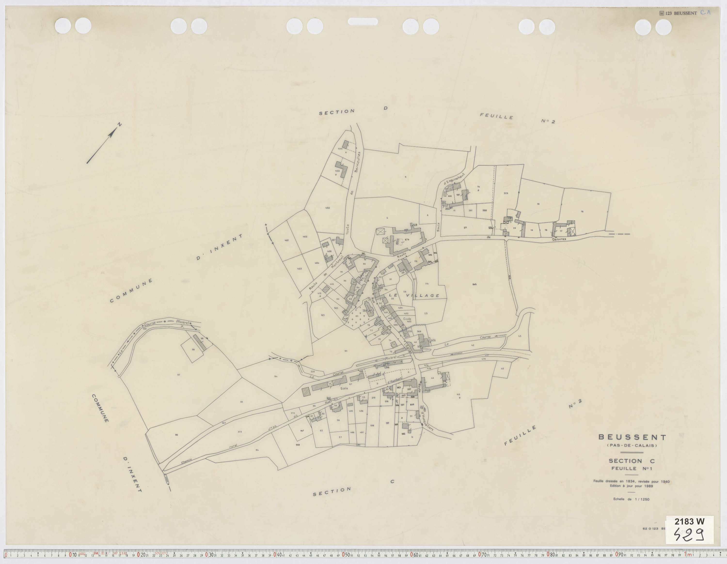 Beussent - Section C, feuille 1.