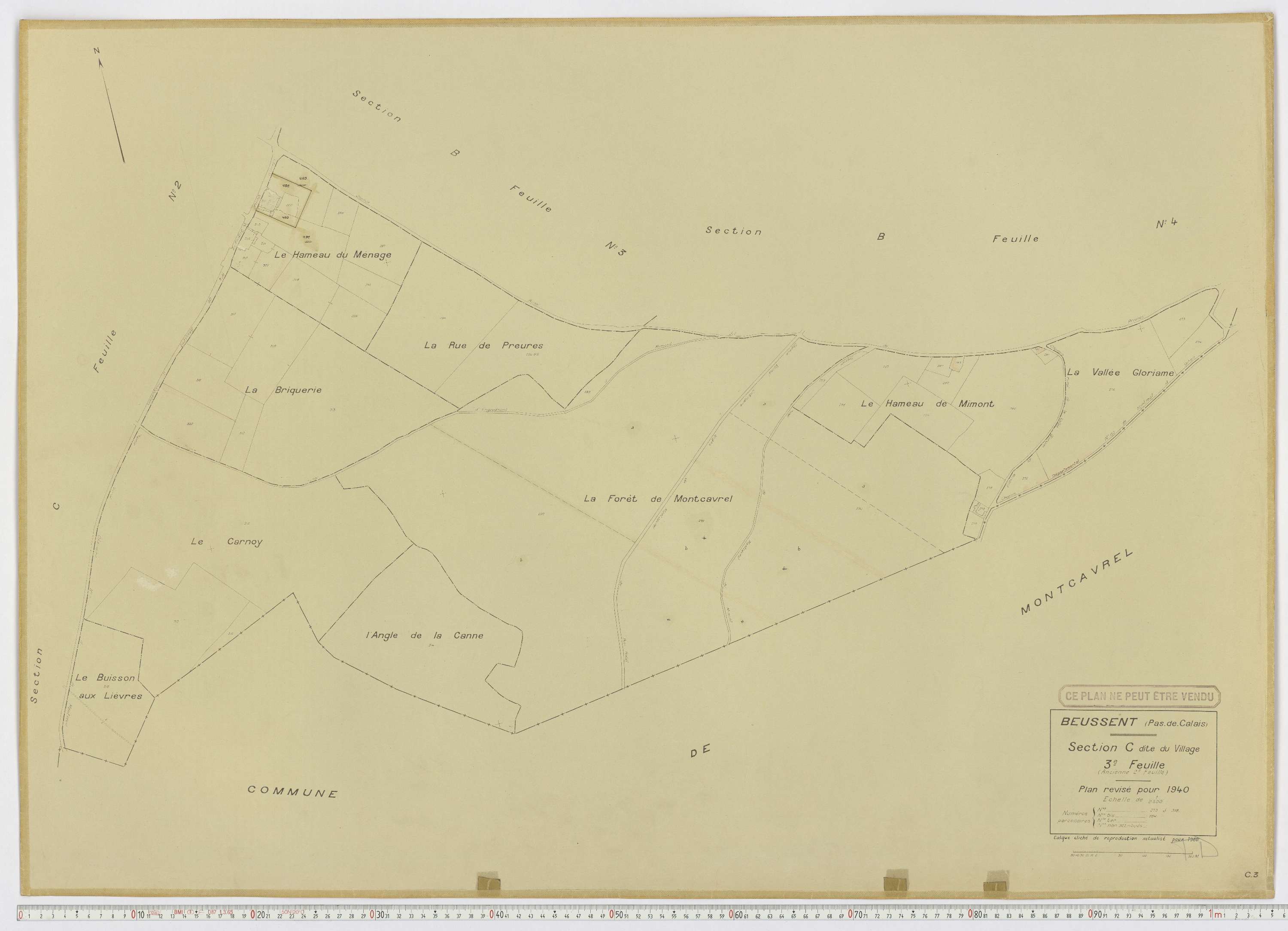 Beussent - Section C, feuille 3.