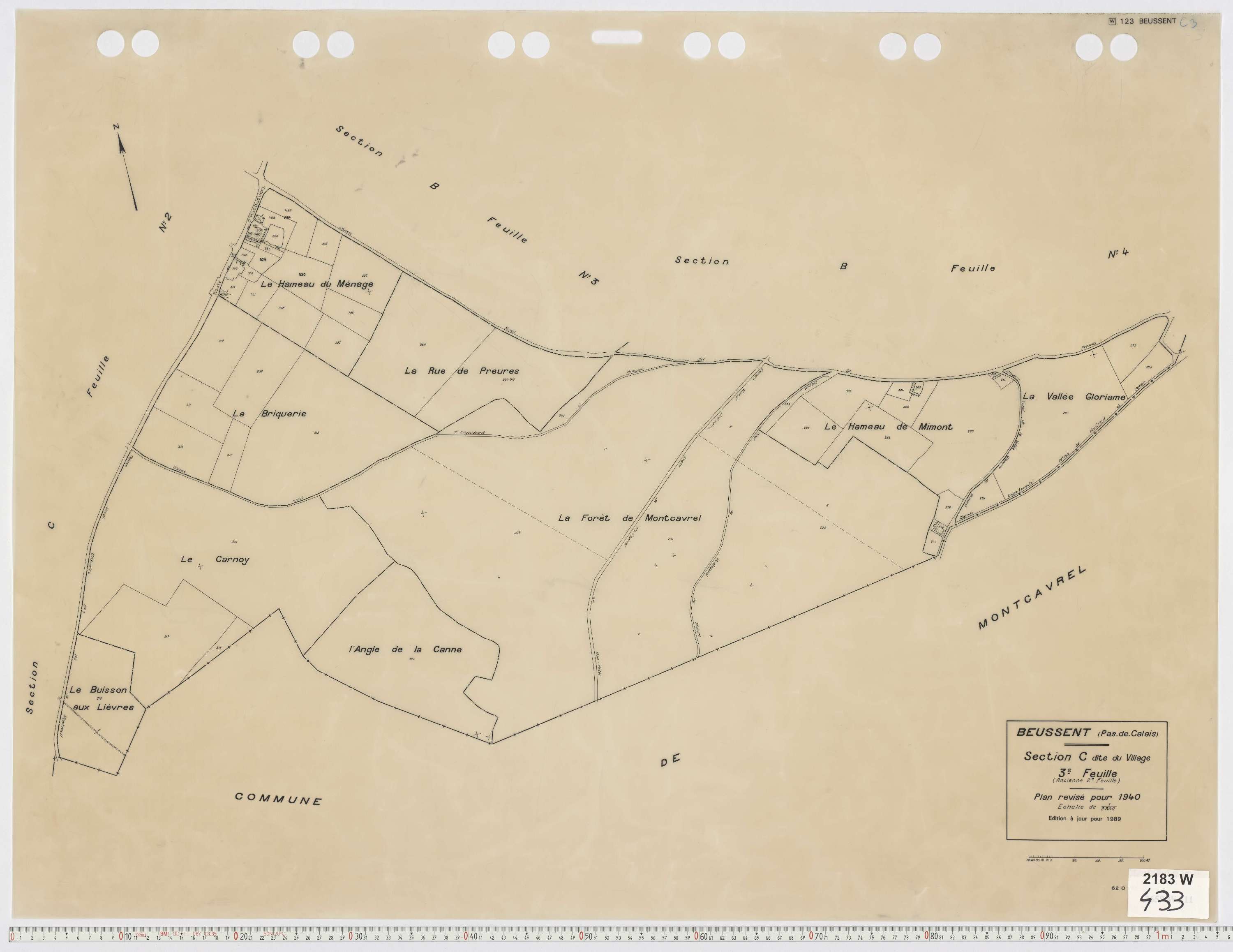 Beussent - Section C, feuille 3.