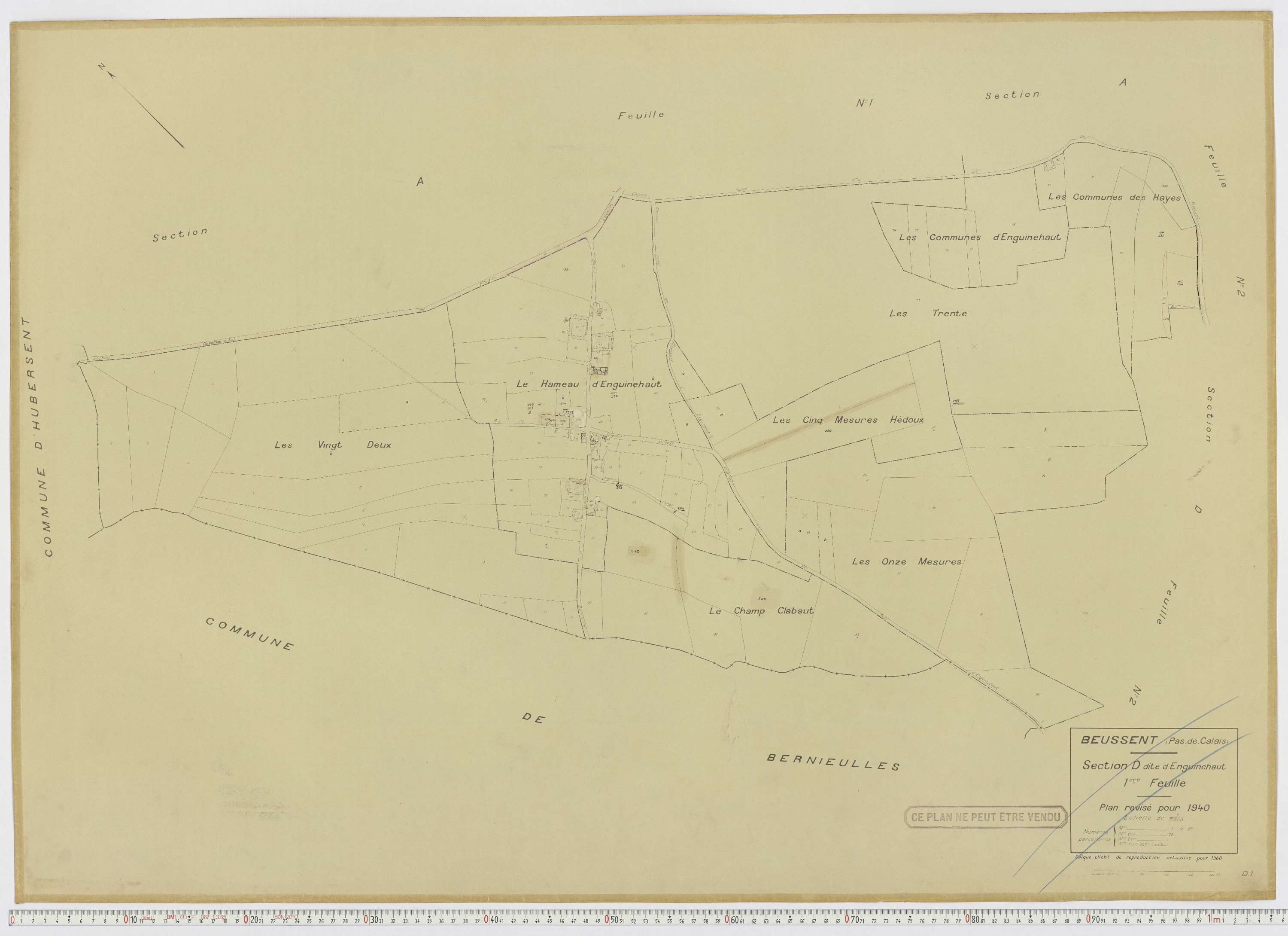 Beussent - Section D, feuille 1.