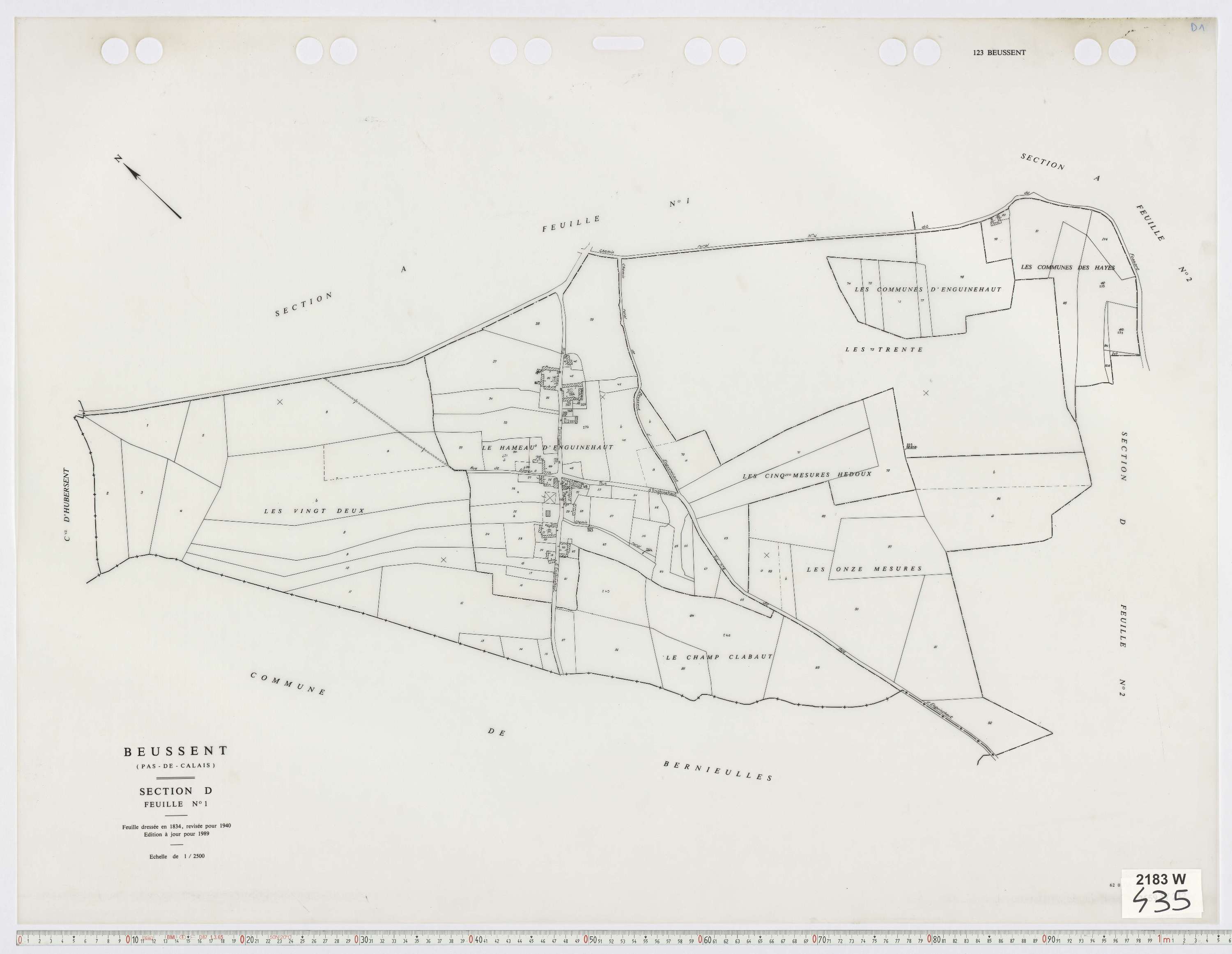 Beussent - Section D, feuille 1.