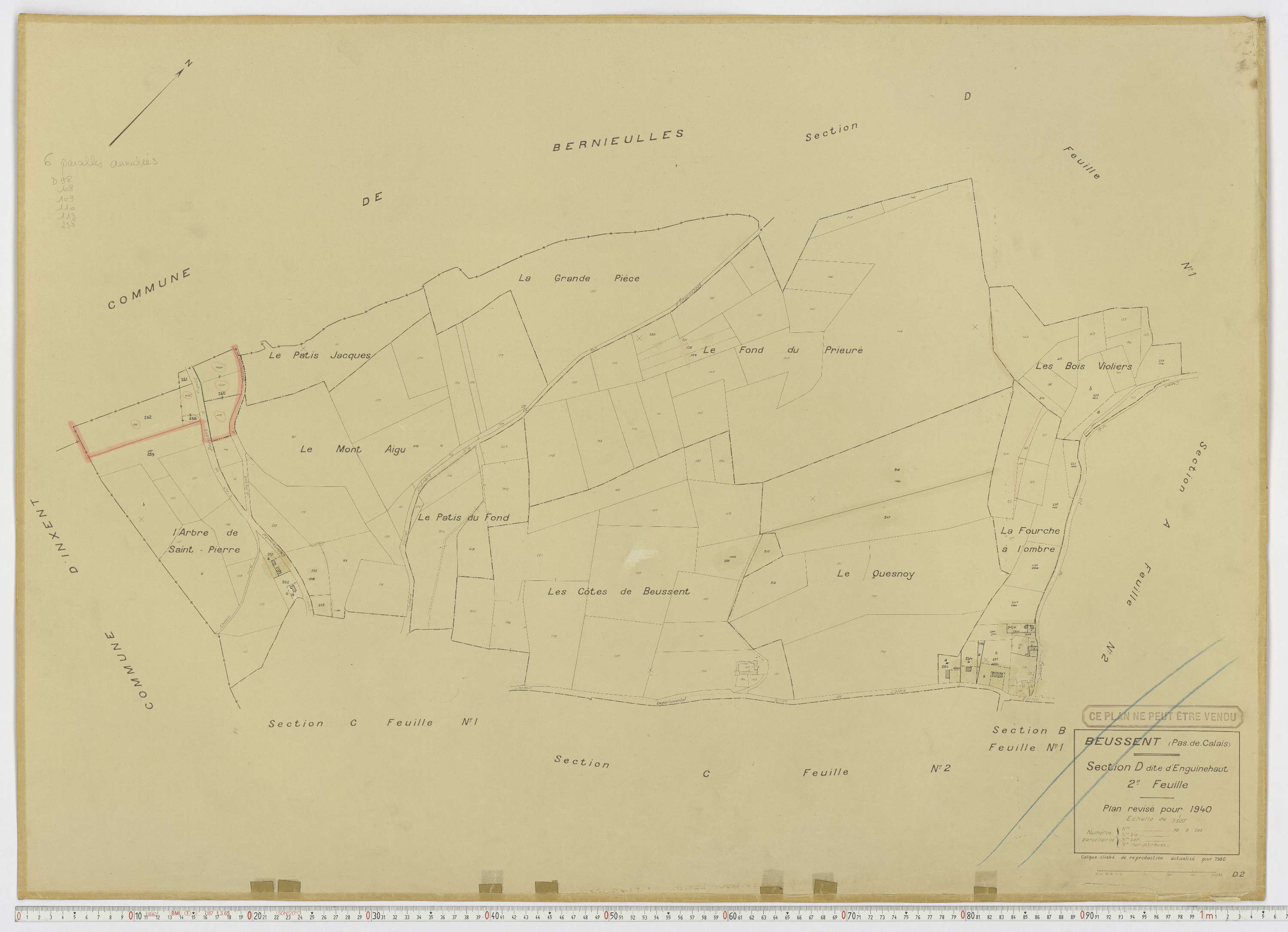 Beussent - Section D, feuille 2.