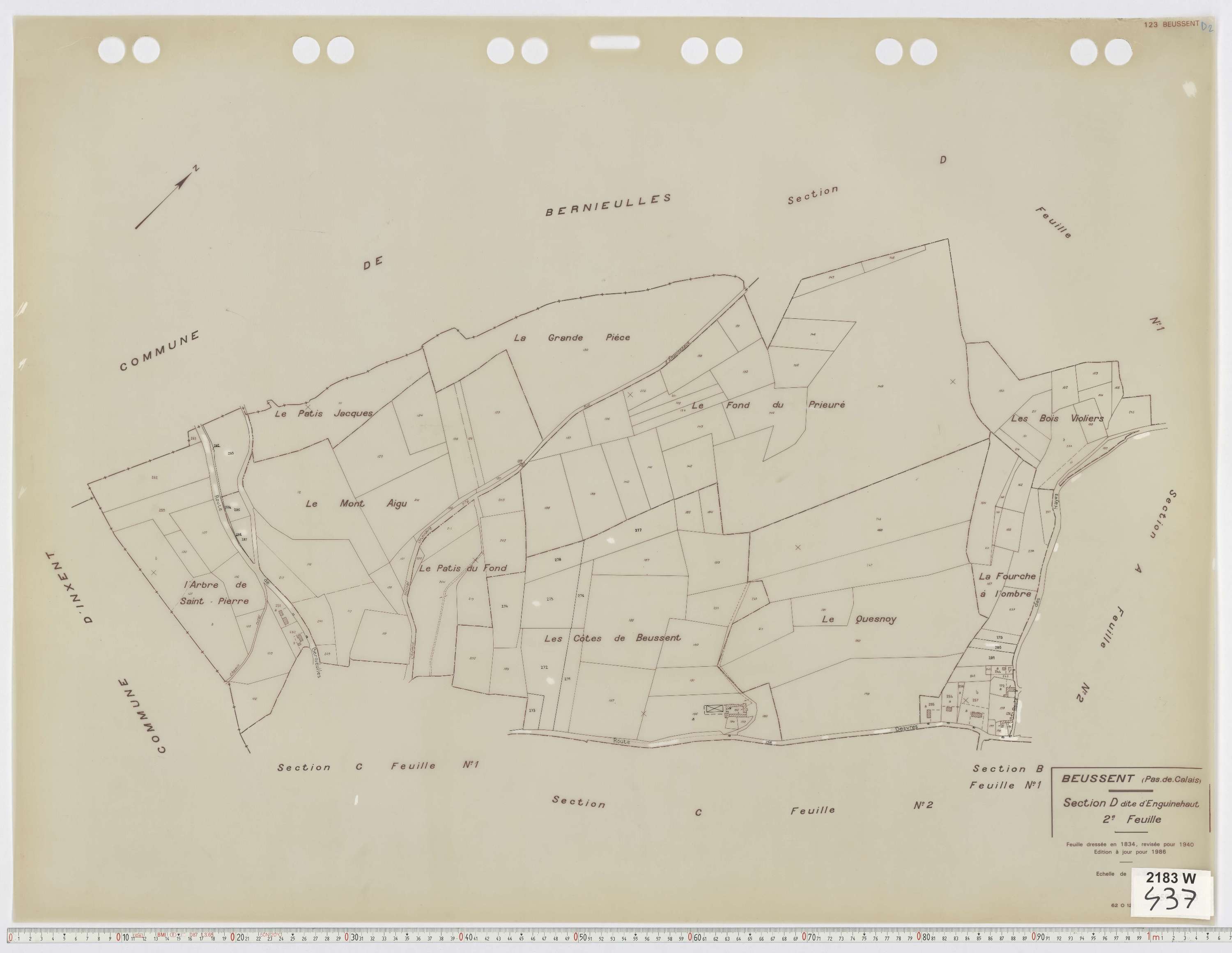 Beussent - Section D, feuille 2.