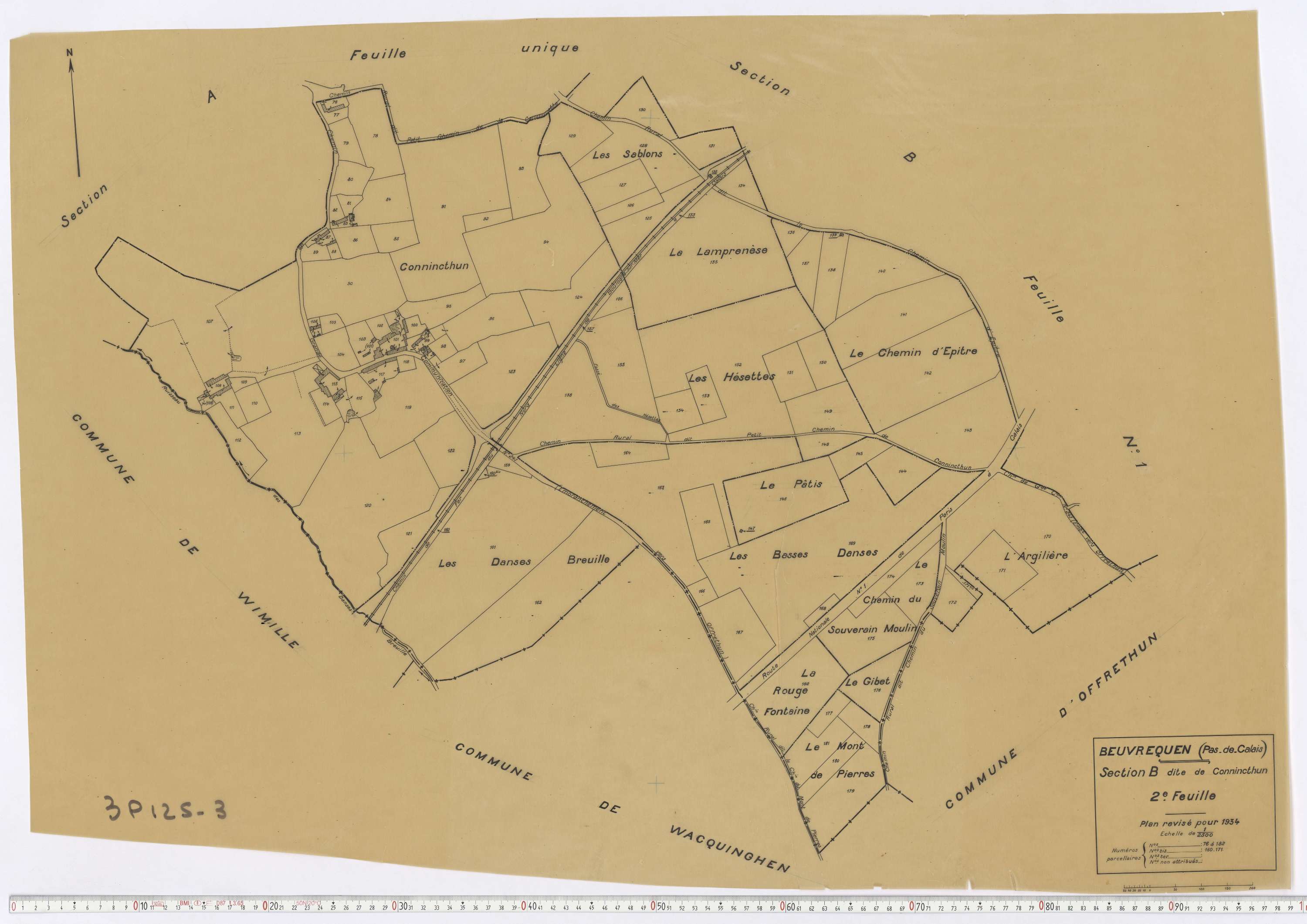 Beuvrequen - Section B, feuille 2.