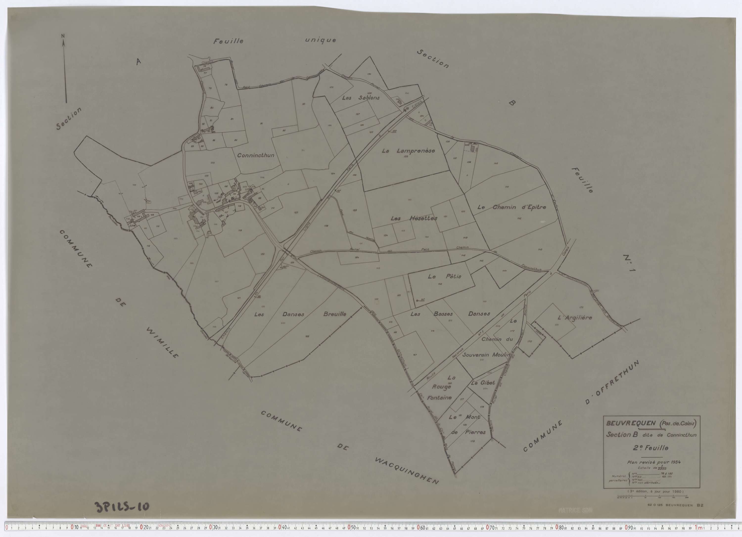 Beuvrequen - Section B, feuille 2.