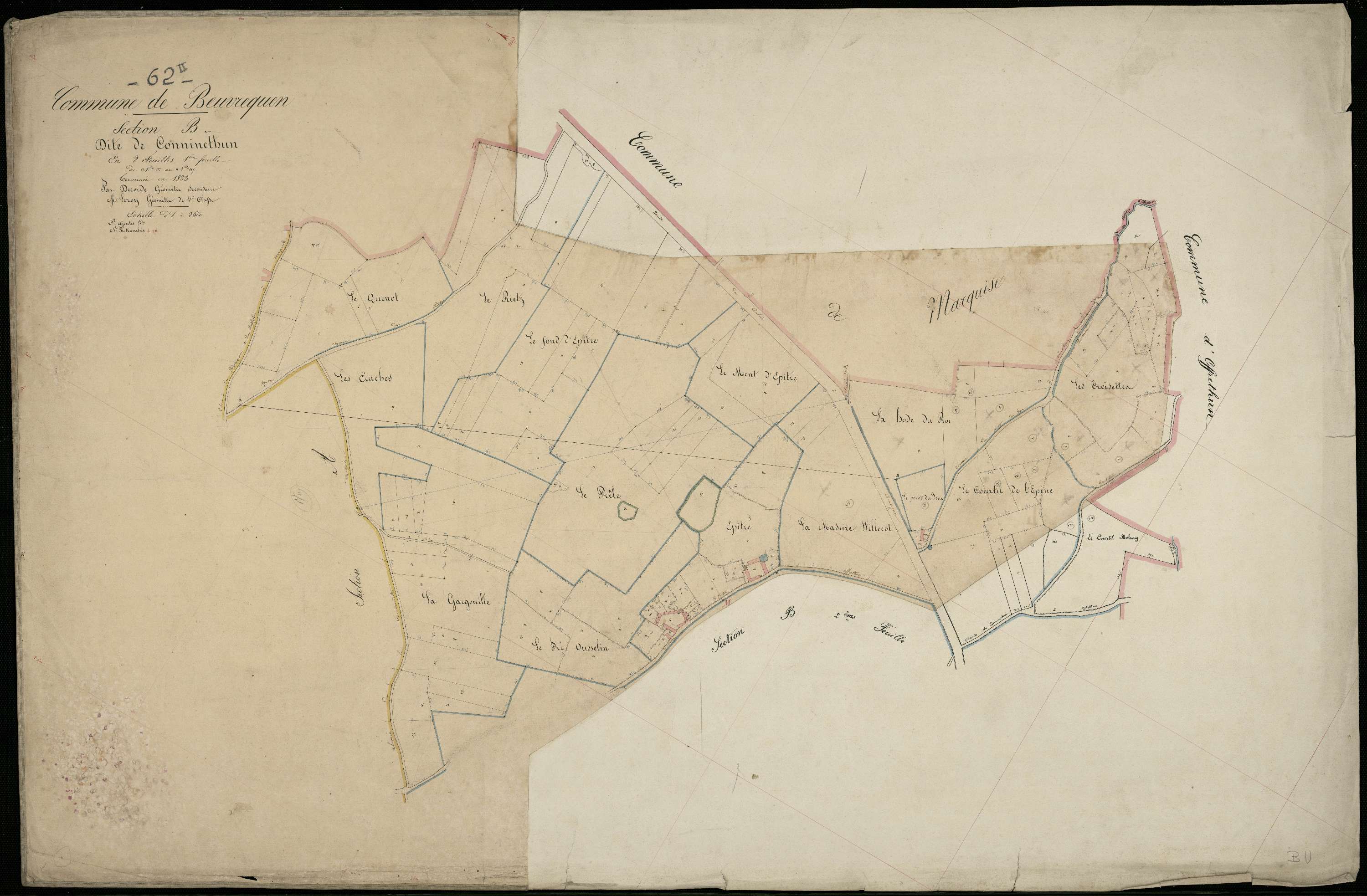 Beuvrequen - Section B, 1re feuille