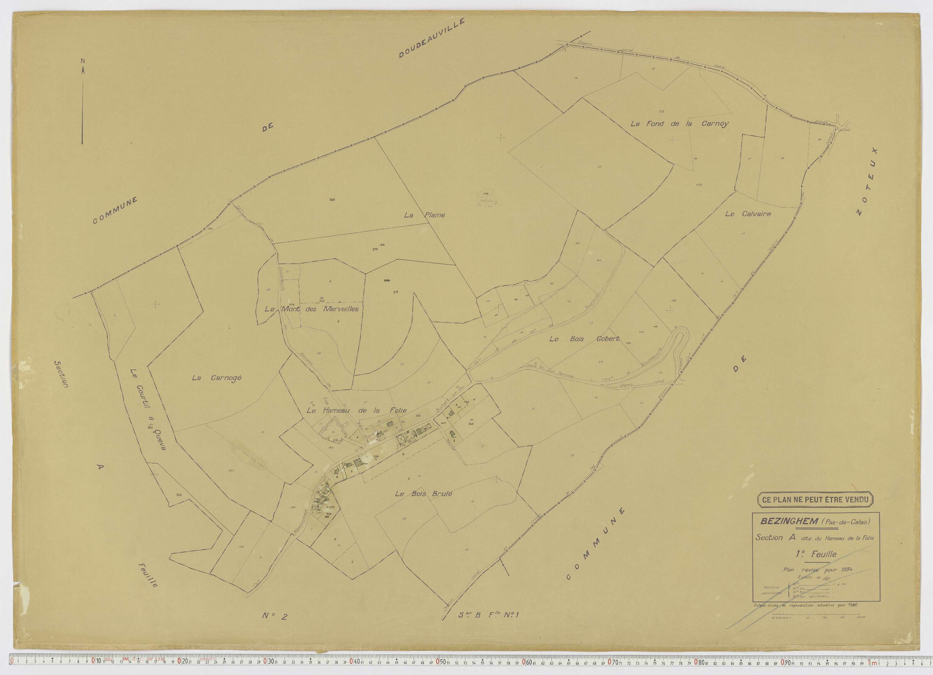 Bezinghem - Section A, feuille 1.