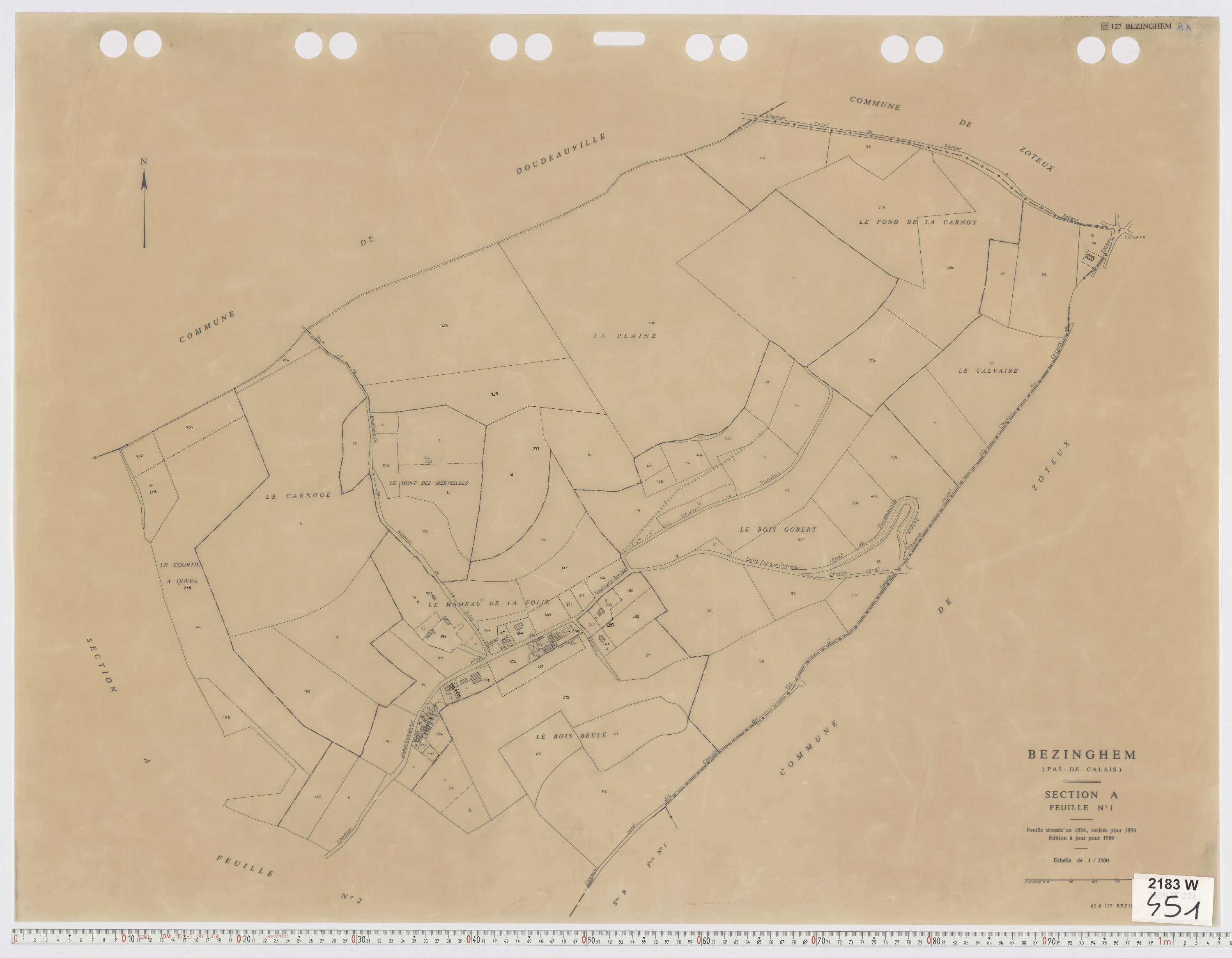 Bezinghem - Section A, feuille 1.