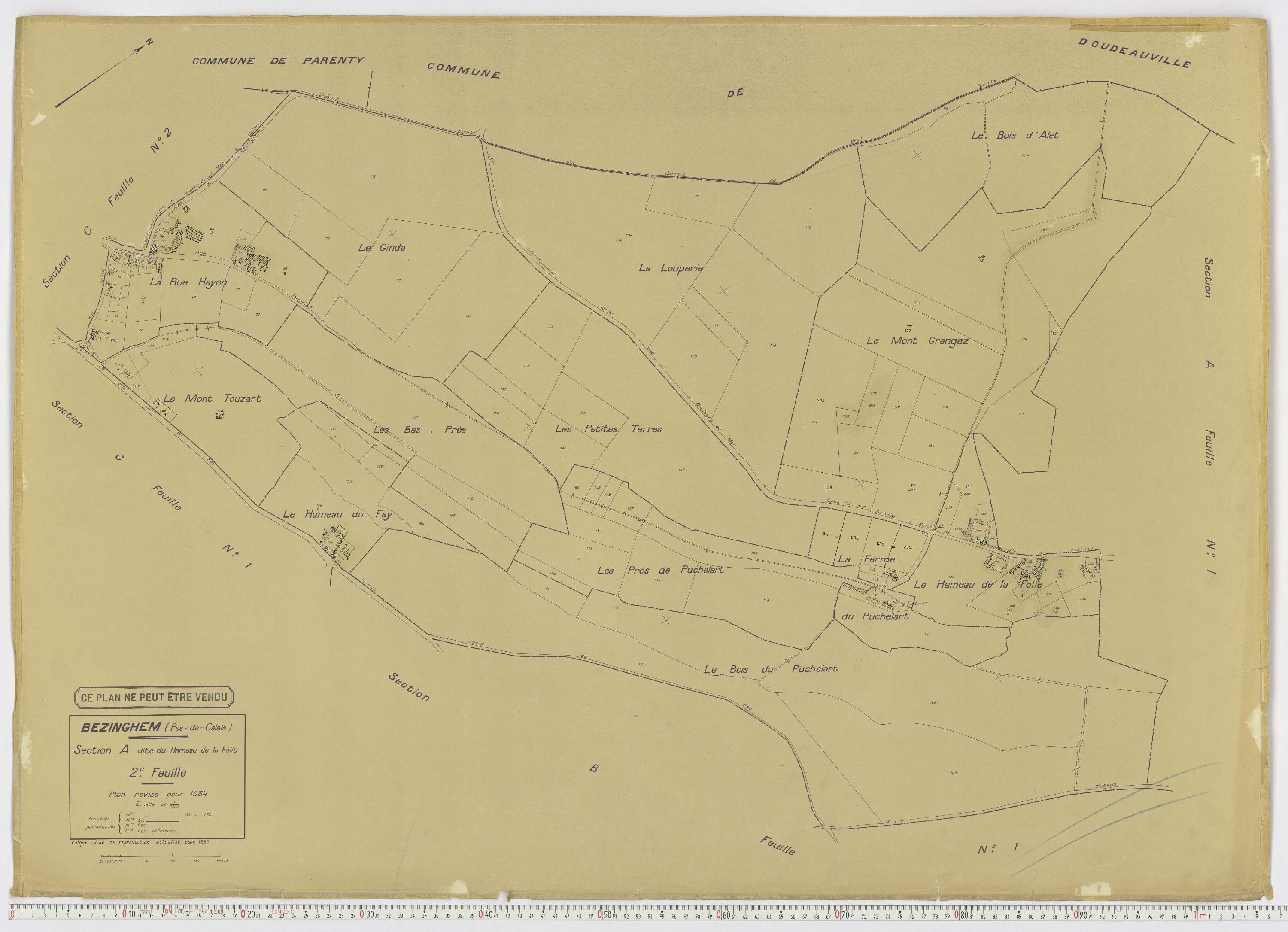 Bezinghem - Section A, feuille 2.